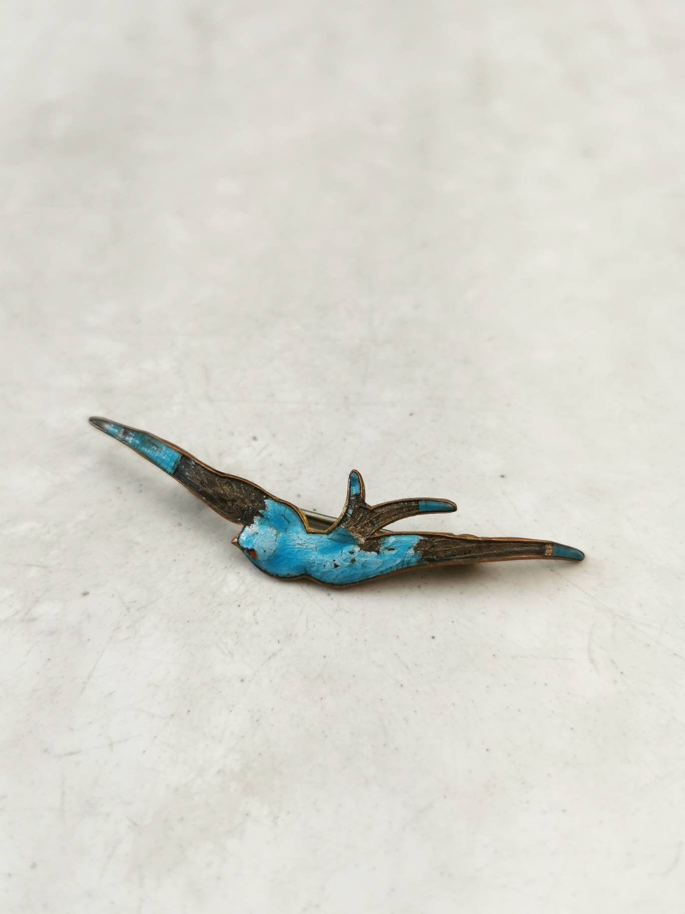 Antique Lot of Gold Filled Pins and Brooches - Blue Bird - Lithograph Picture Frame Brooch - Art Deco Target Stick Pin