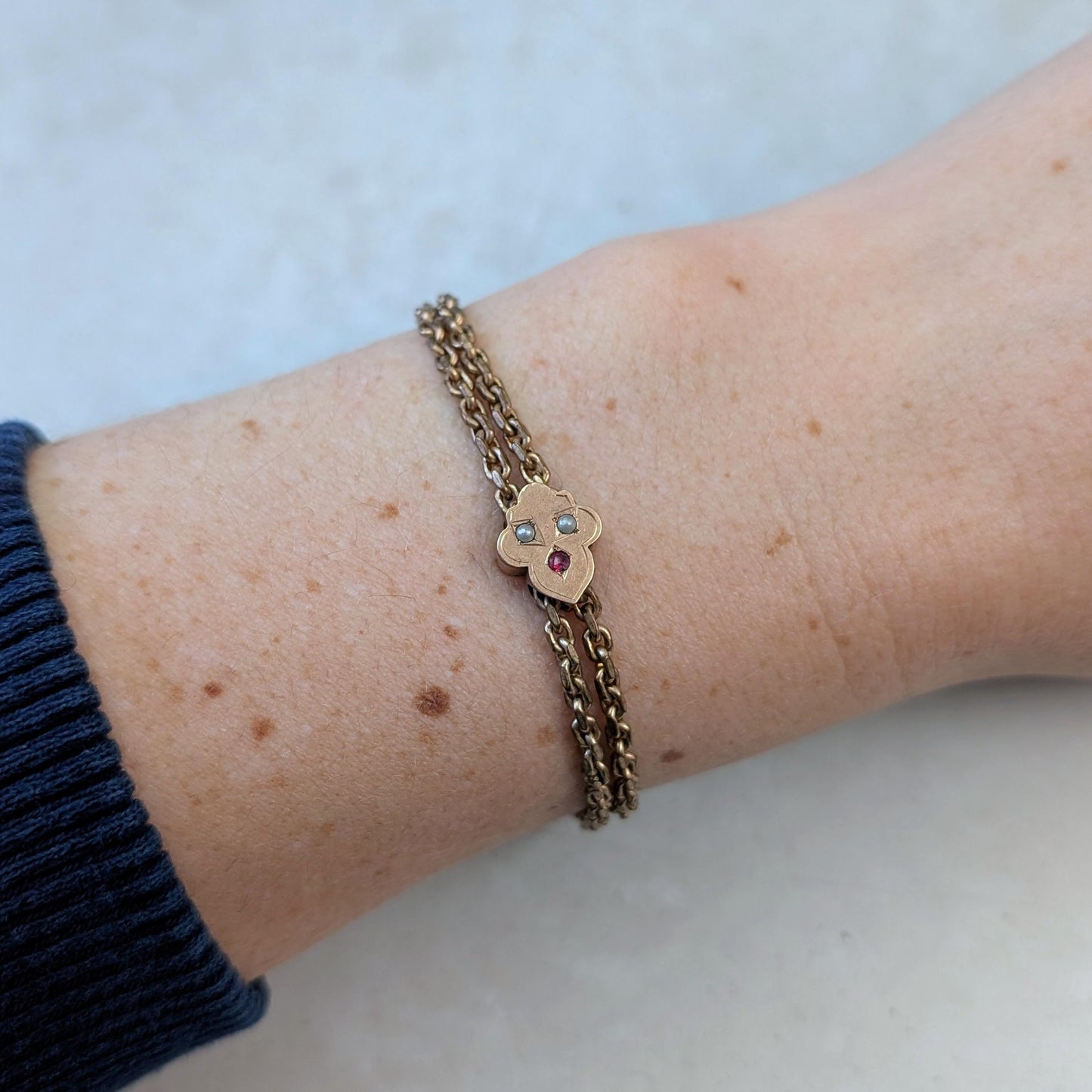 Victorian Gold Filled Slider Pocket Watch Chain Bracelet
