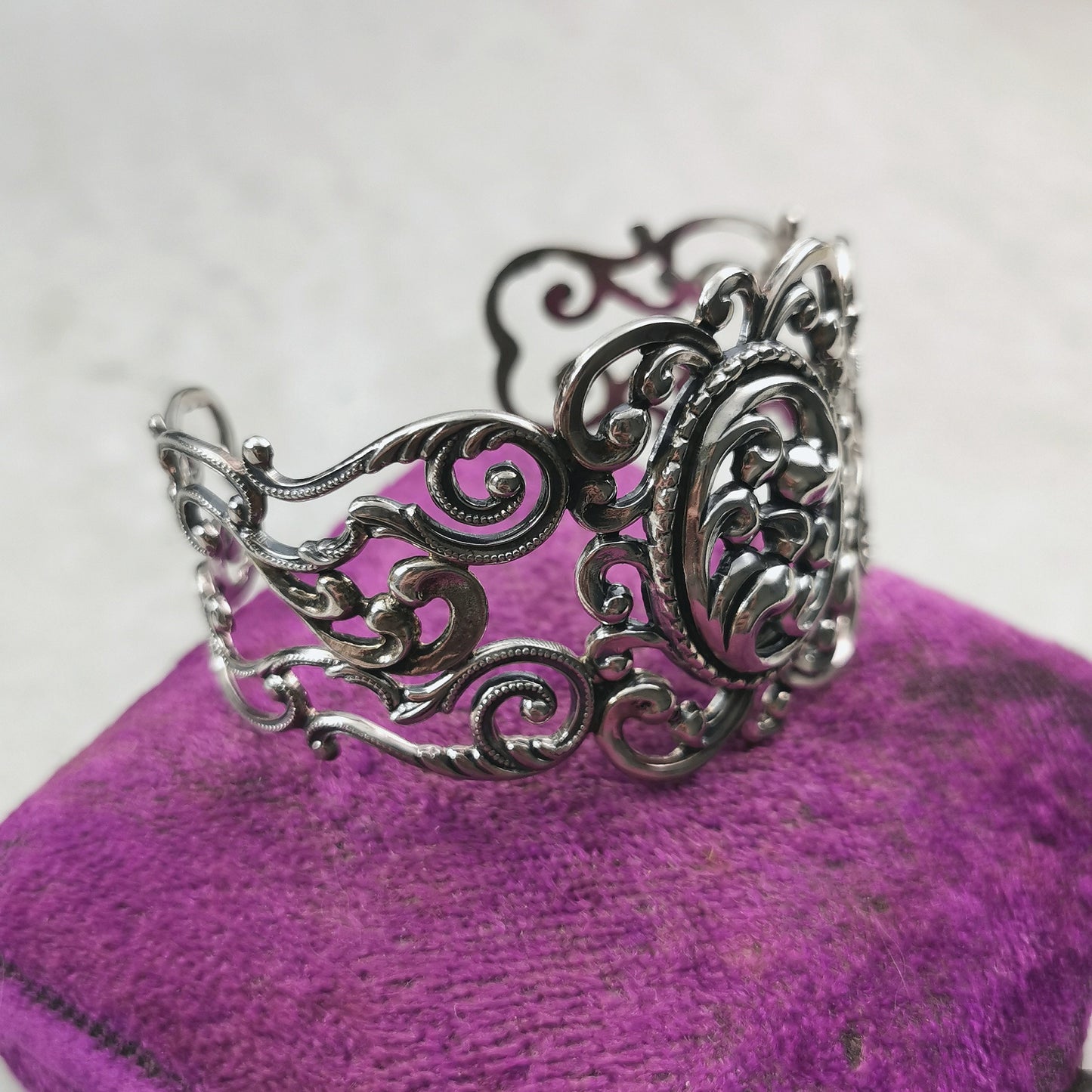 Vintage Danecraft Sterling Silver Filigree Cuff