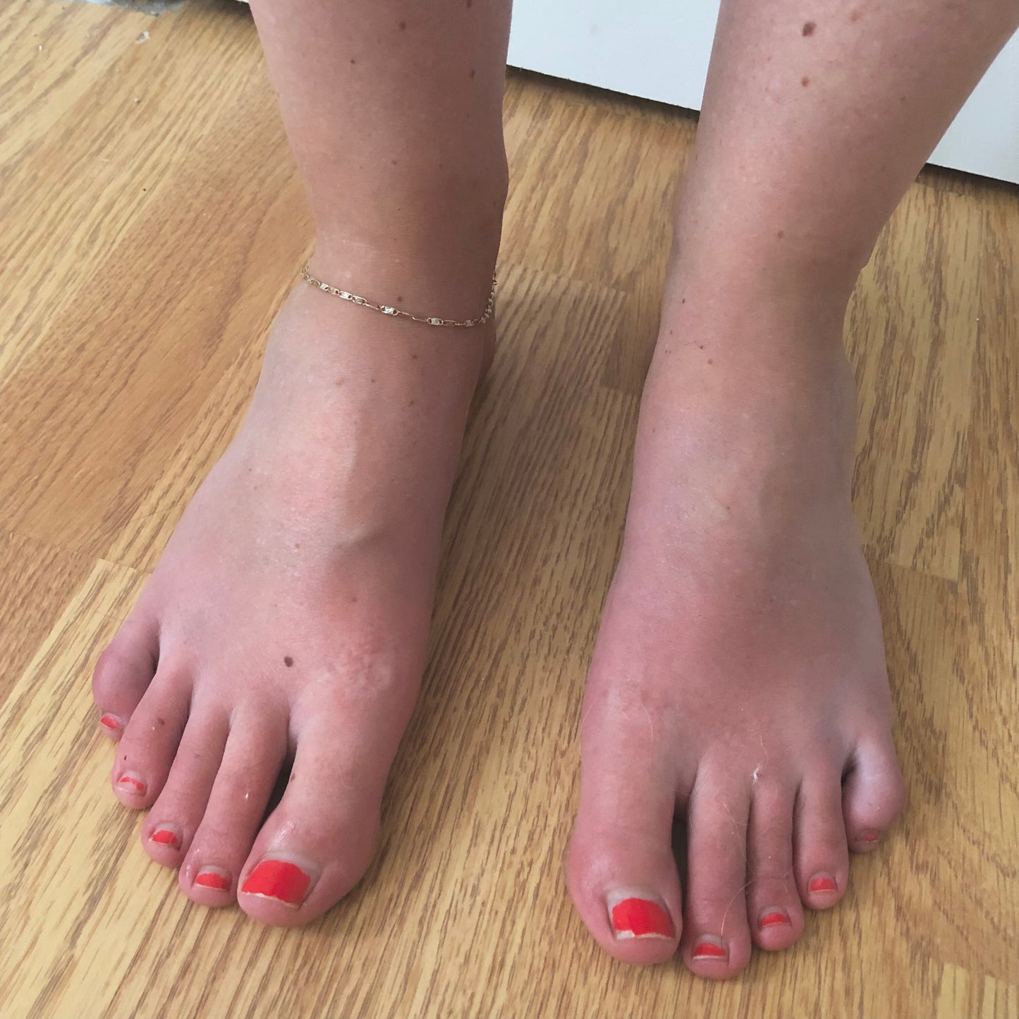 Estate 10k Two-Tone Fancy Valentino Link Anklet