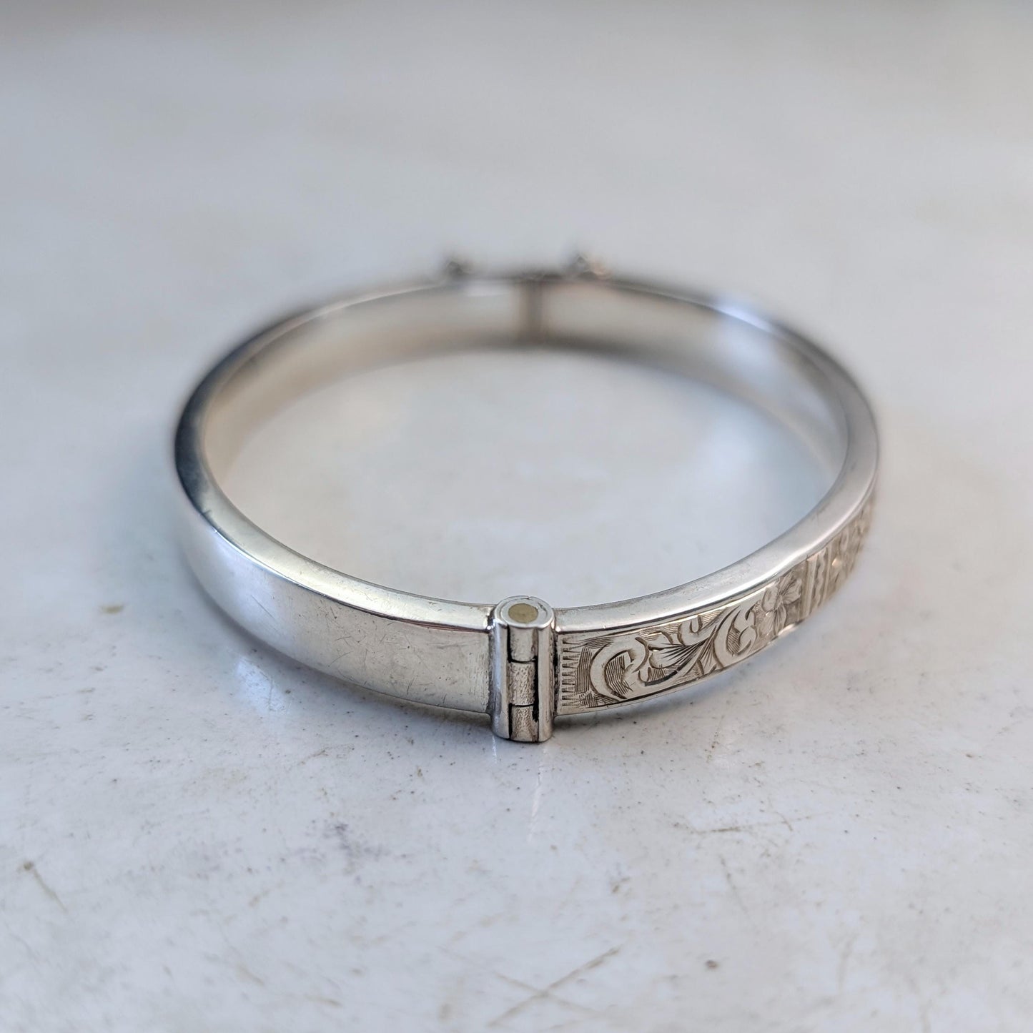 Antique Birks Sterling Silver Chased Floral Bracelet