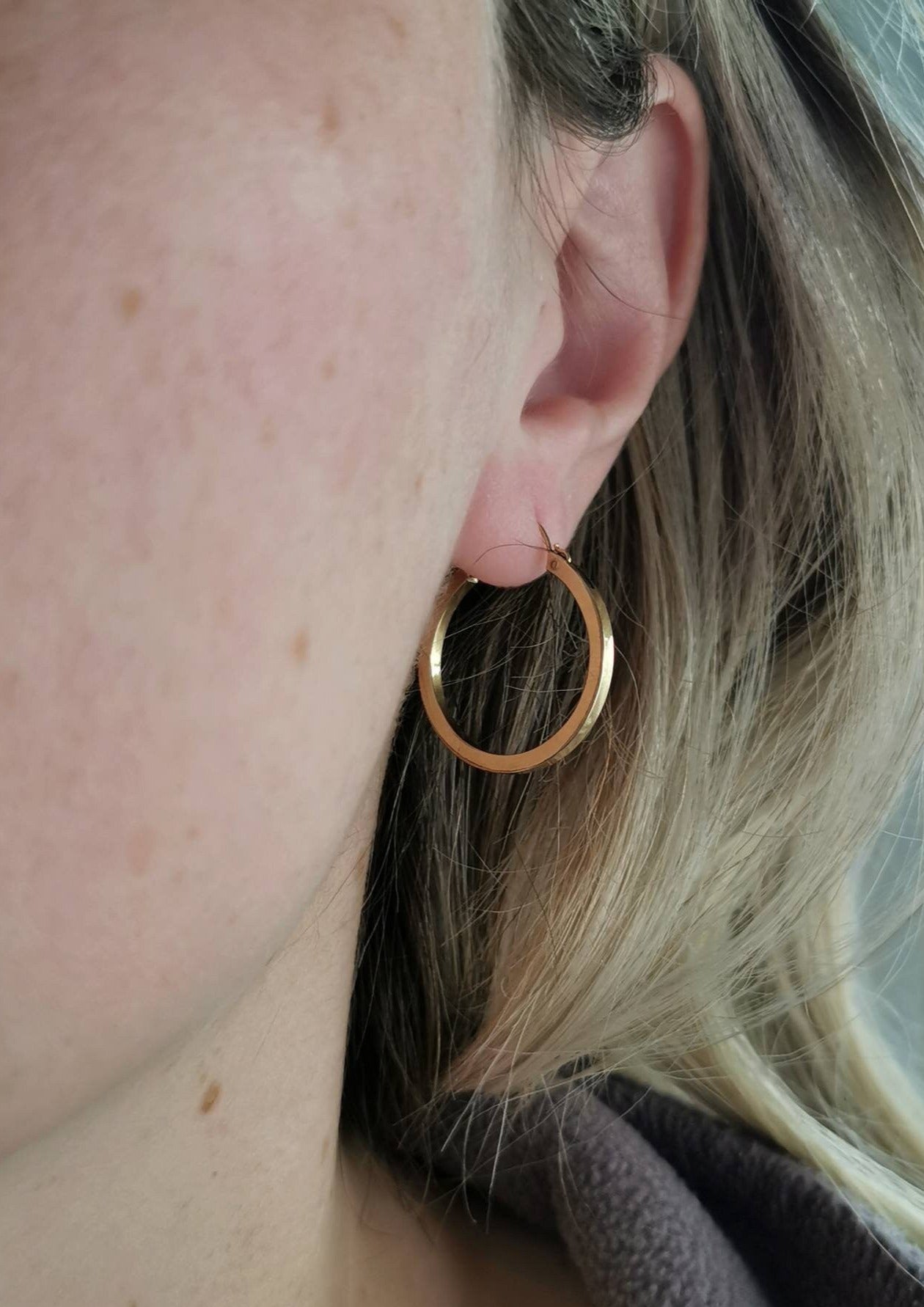 Vintage Forstner Gold Filled Vintage 2 cm Square Tube Hoops