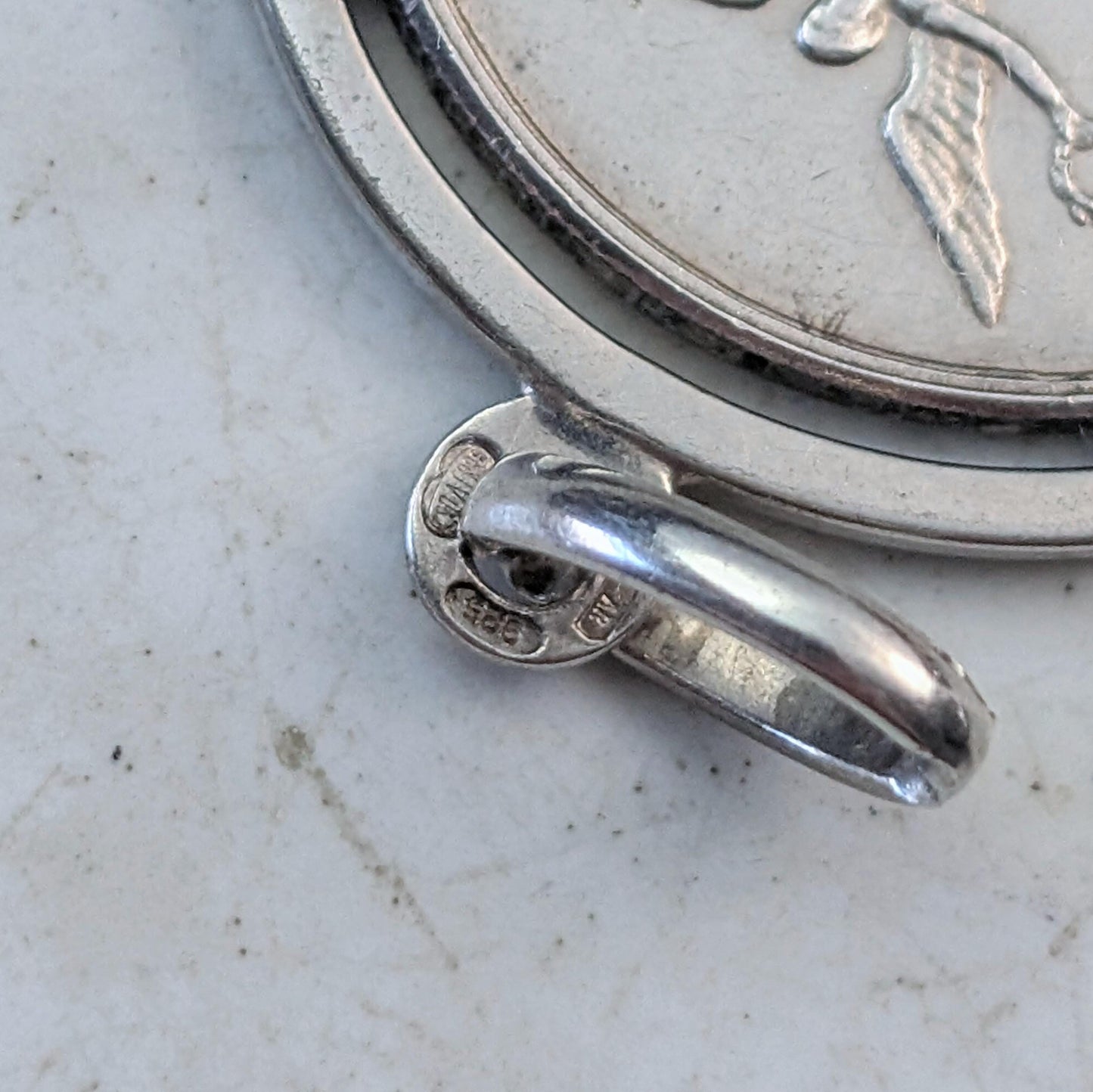 Vintage UNOAERRE Sterling Silver Pisces Giampaoli Zodiac Coin Pendant