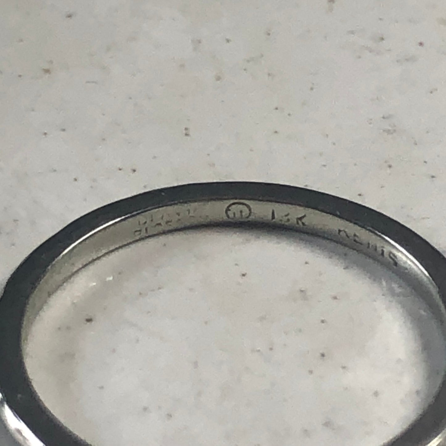 Art Deco 18k White Gold Engraved Orange Blossom Wedding Band