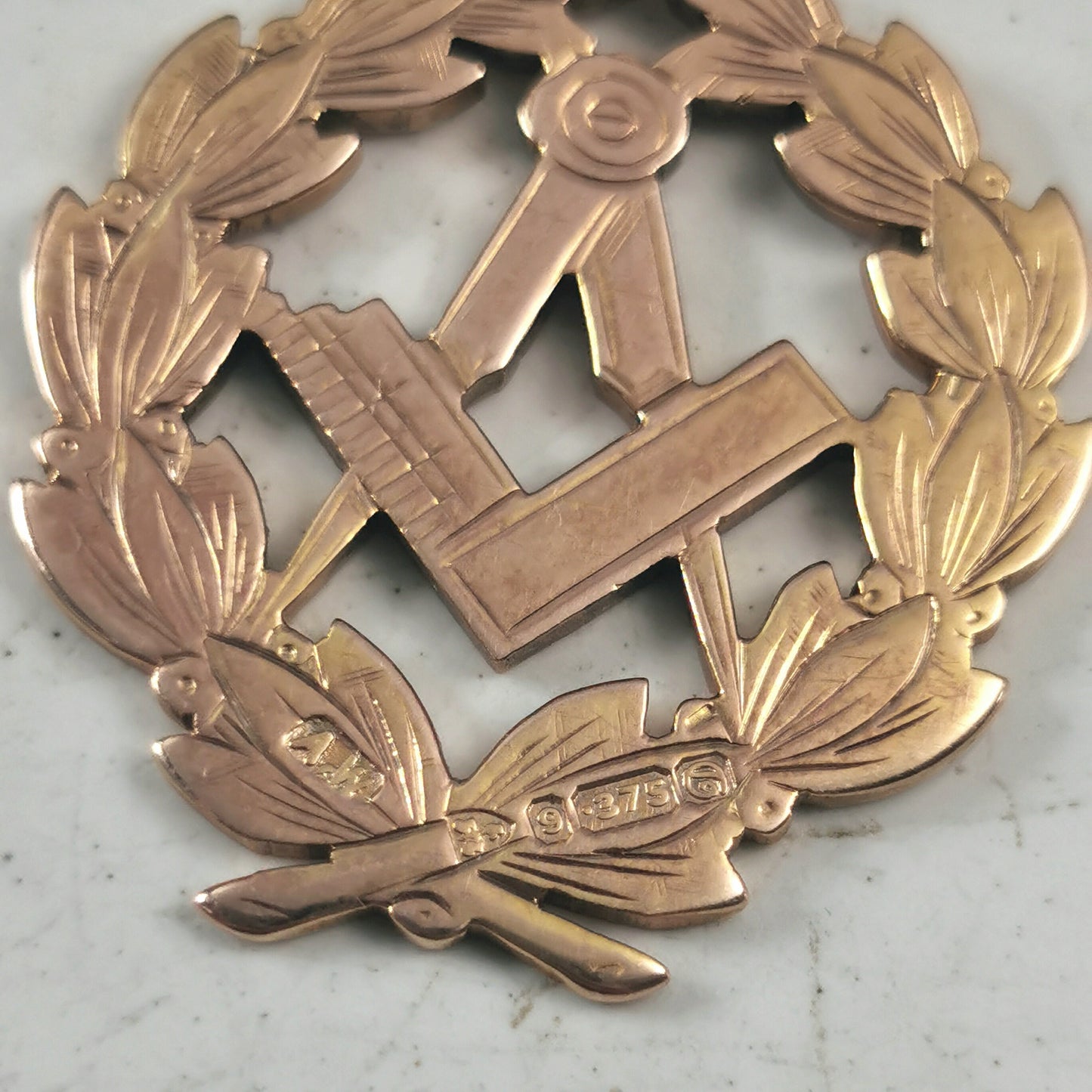 Antique Chester 9ct Yellow Gold Free Mason's Fob or Charm