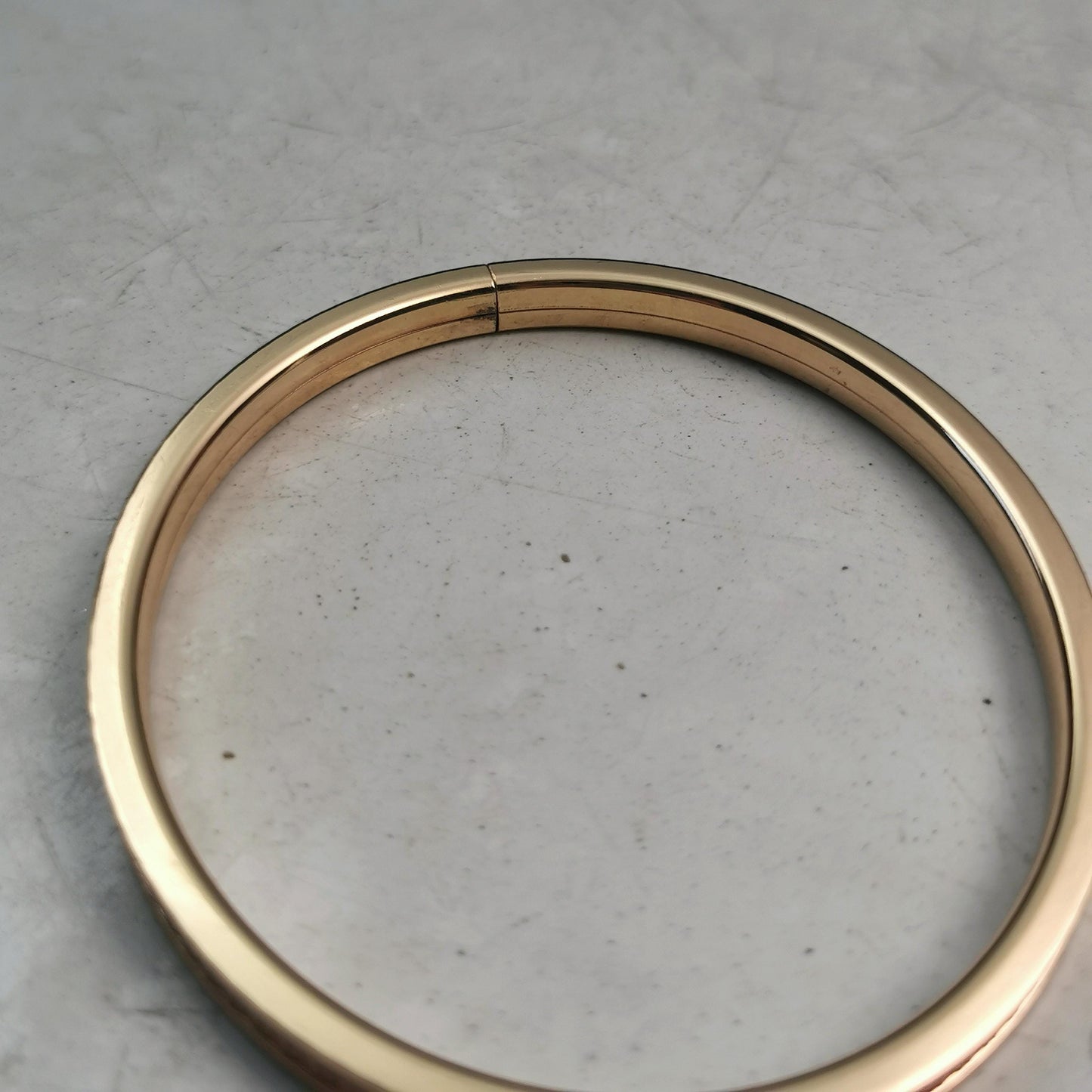 Vintage Rodi & Wienenberger 12ct Rolled Gold Patterned Wide Bangle - 7.5"