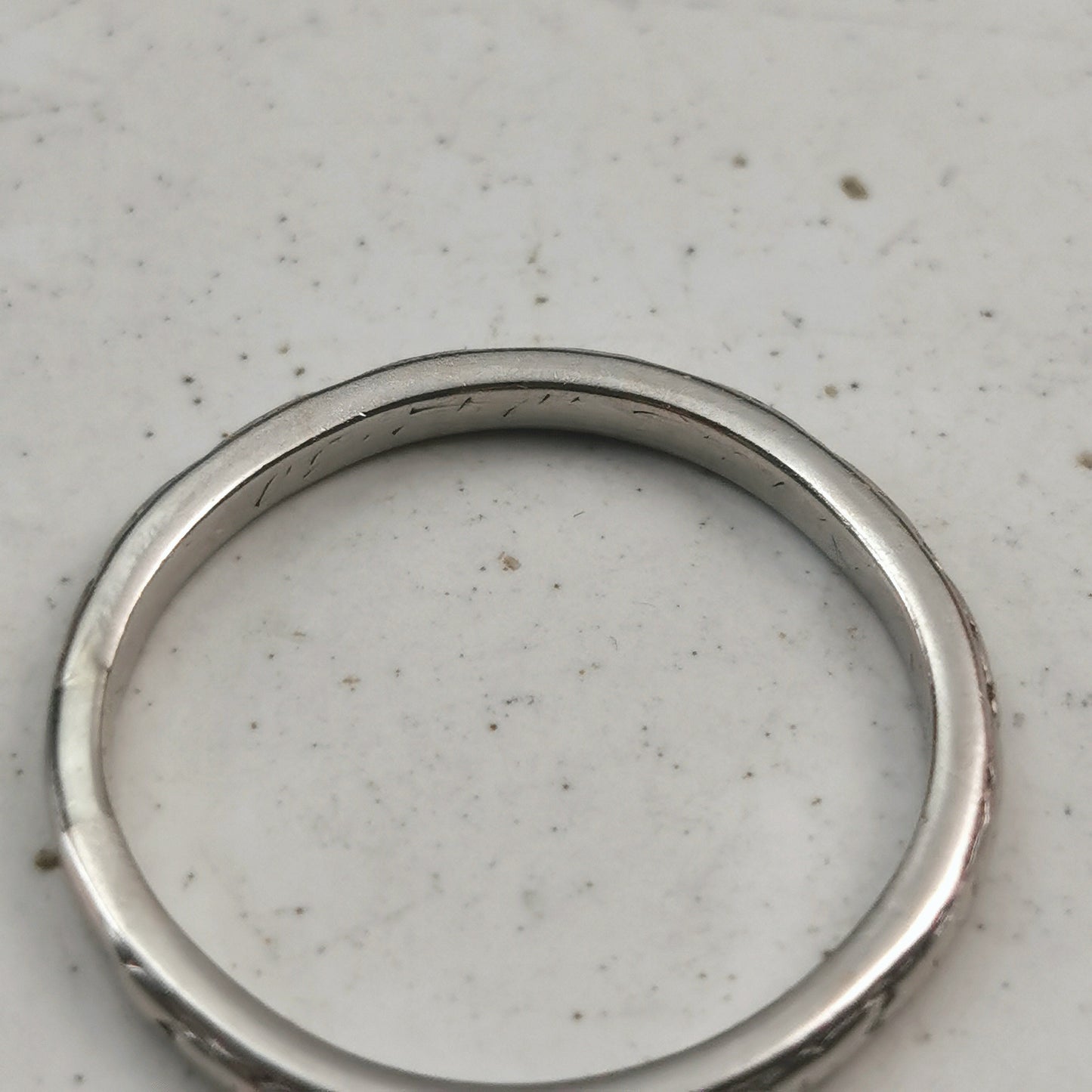 Art Deco Birks & Traub Orange Blossom Platinum Wedding Band