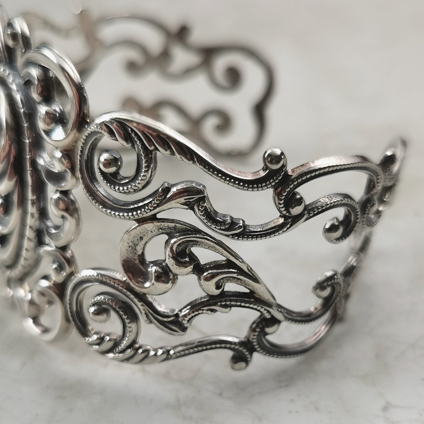 Vintage Danecraft Sterling Silver Filigree Cuff