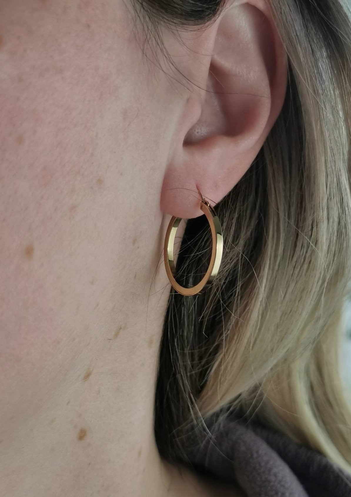 Vintage Forstner Gold Filled Vintage 2 cm Square Tube Hoops