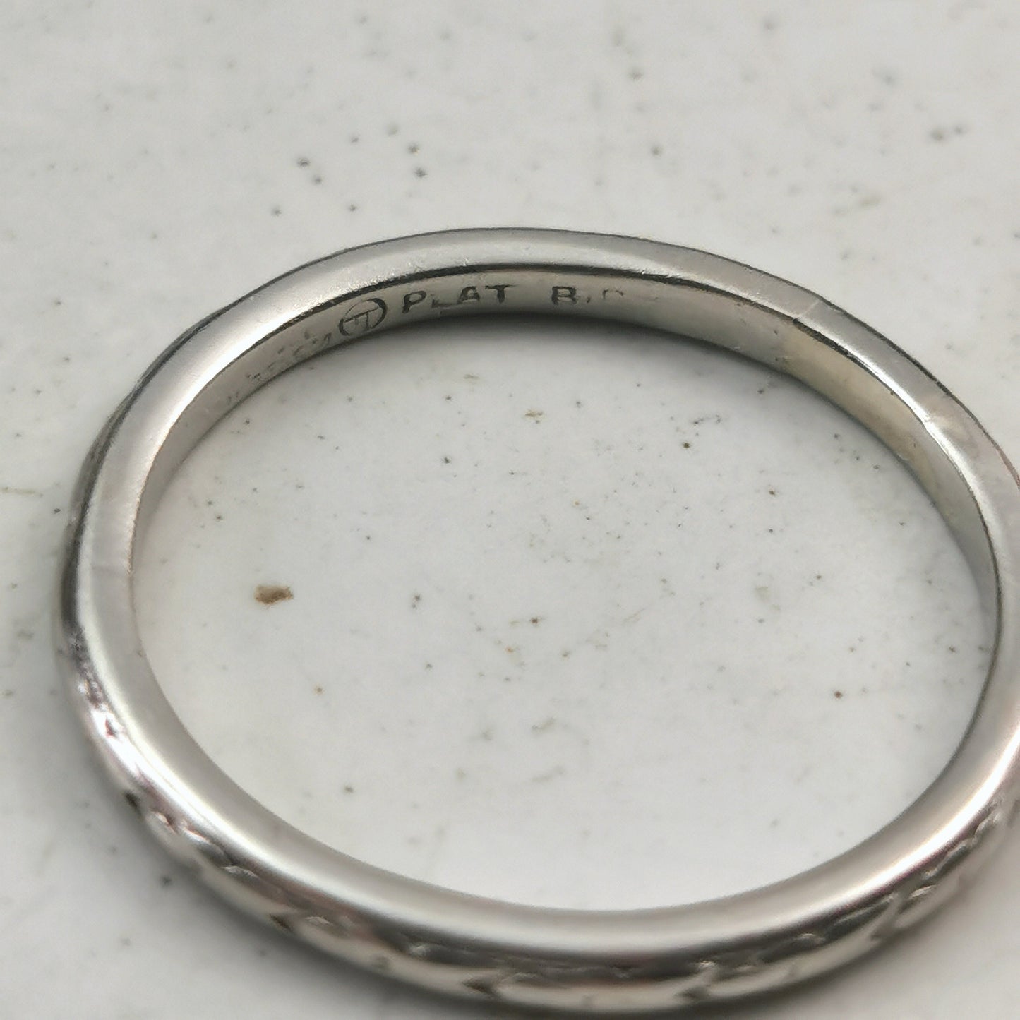 Art Deco Birks & Traub Orange Blossom Platinum Wedding Band