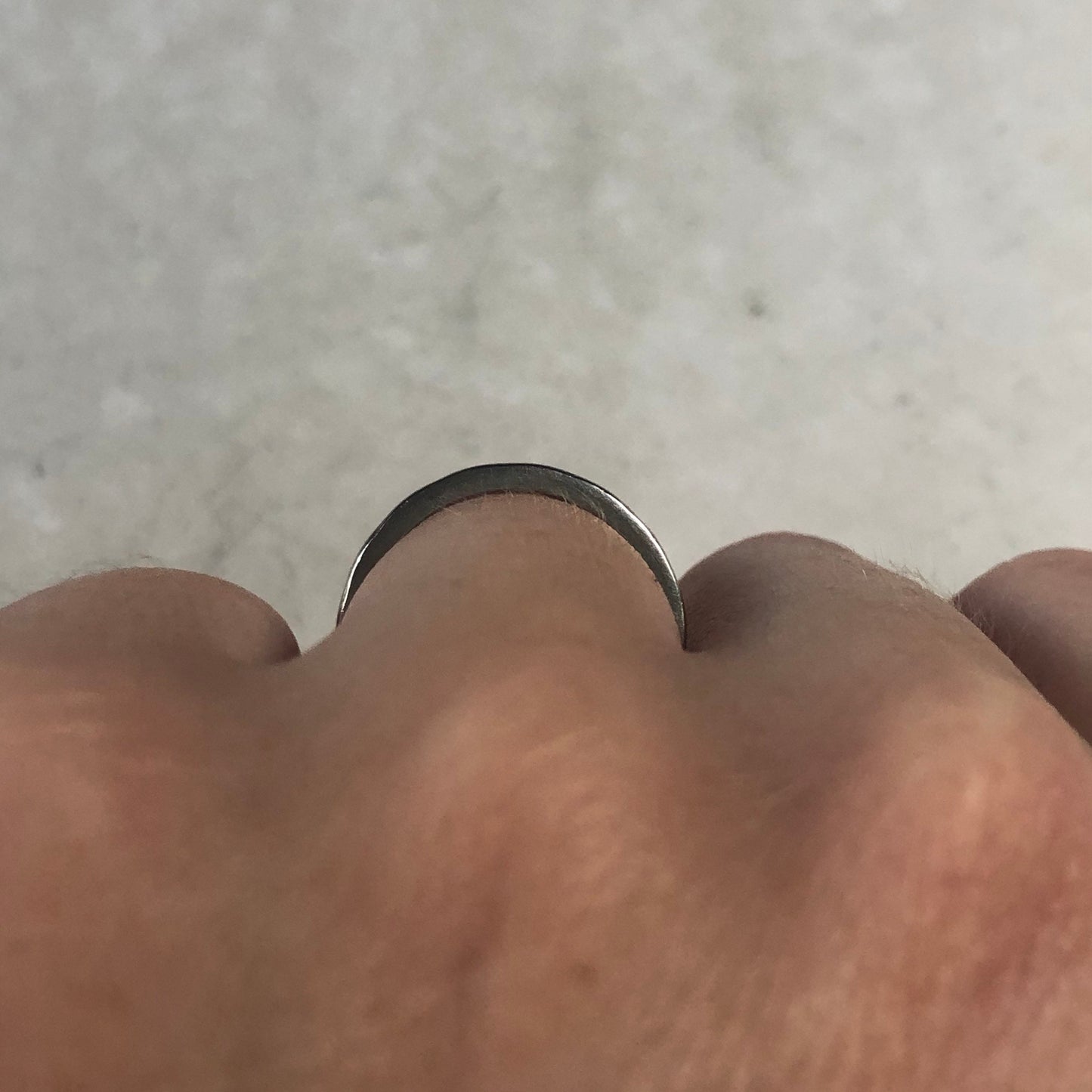 Art Deco 18k White Gold Engraved Orange Blossom Wedding Band