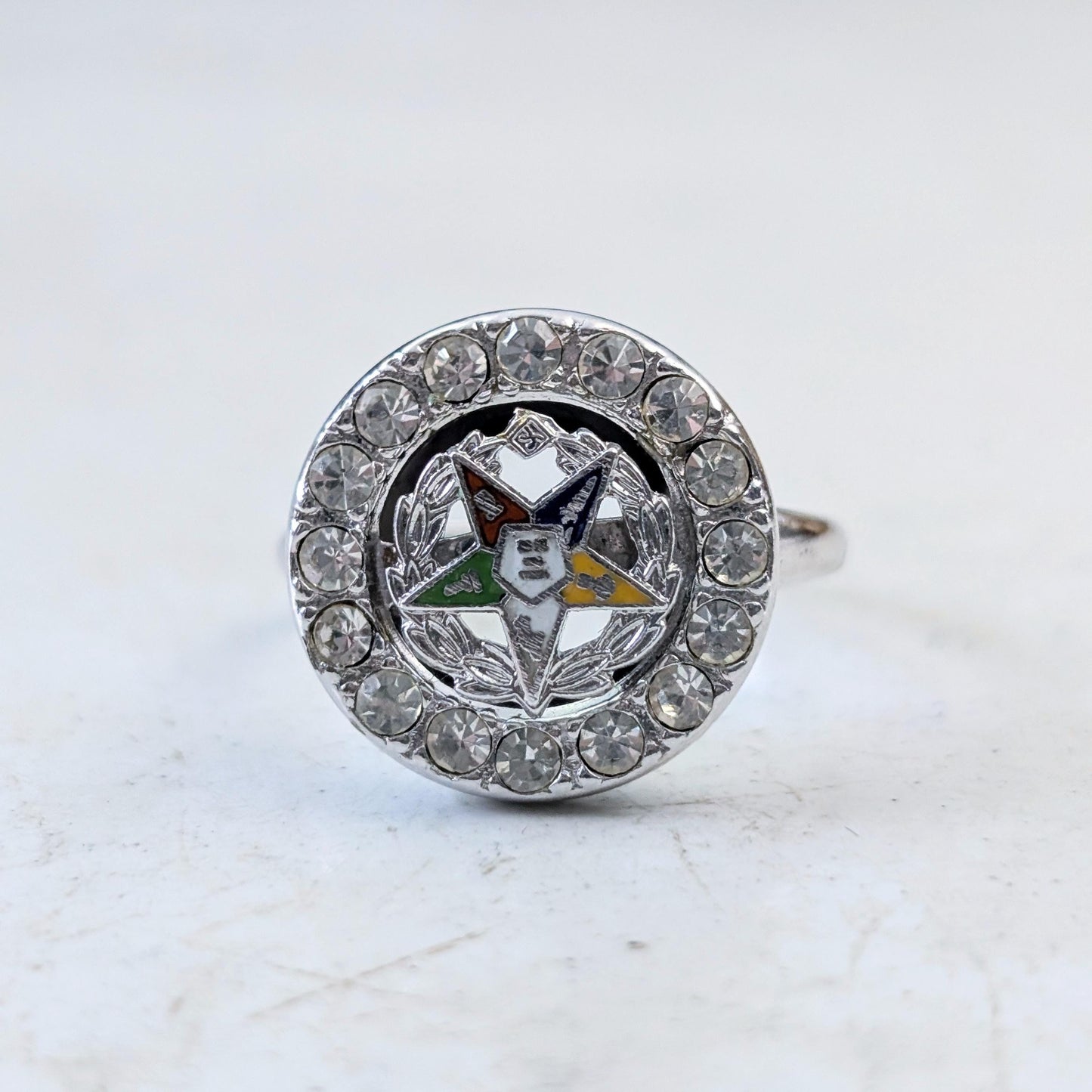 Vintage Sterling Silver Order of the Eastern Star Ring and Pendant Set