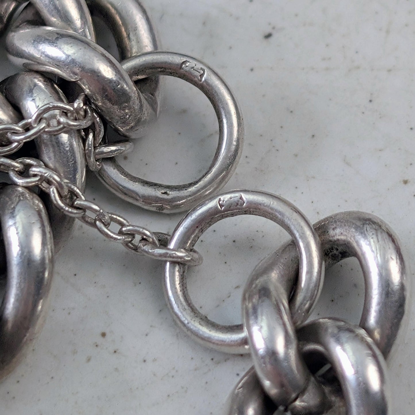 Vintage 1965 Sterling Silver Heart Padlock Bracelet