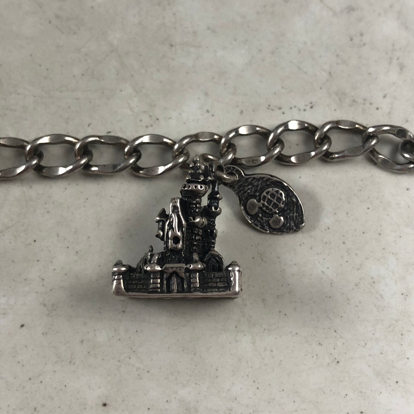 Vintage Sterling Silver Walt Disney Charm Bracelet