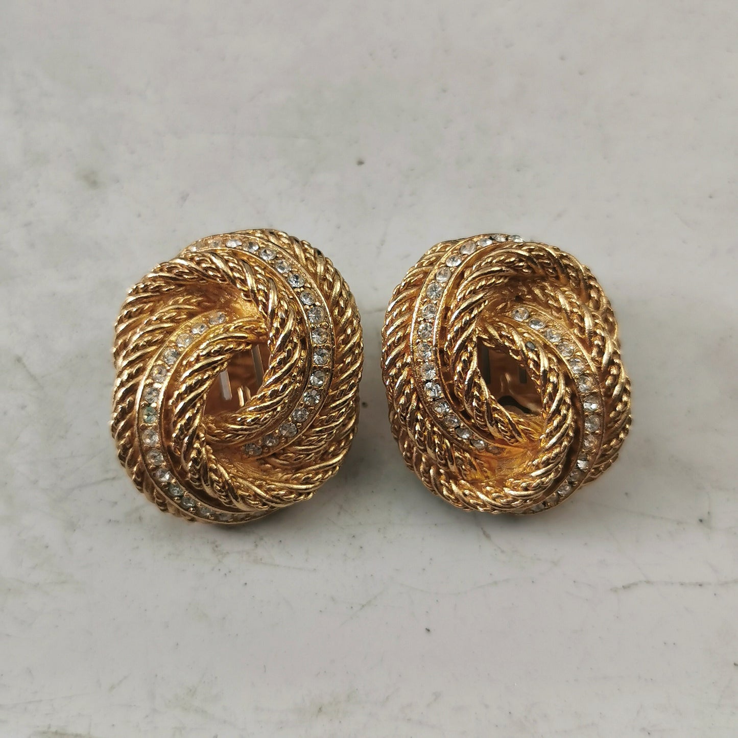 Vintage Christian Dior Knot Gold Tone Ear Clips
