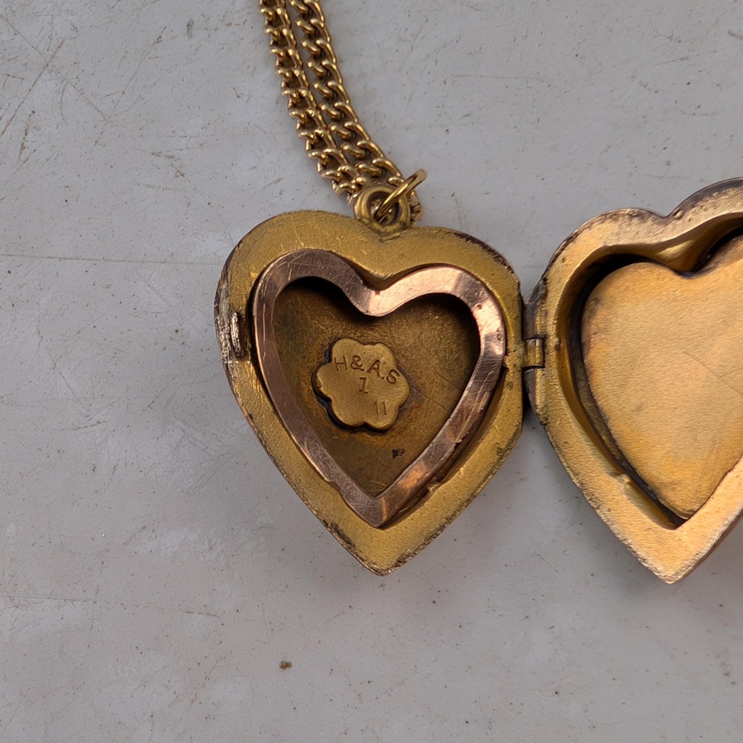 Antique Edwardian Brass Heart Locket