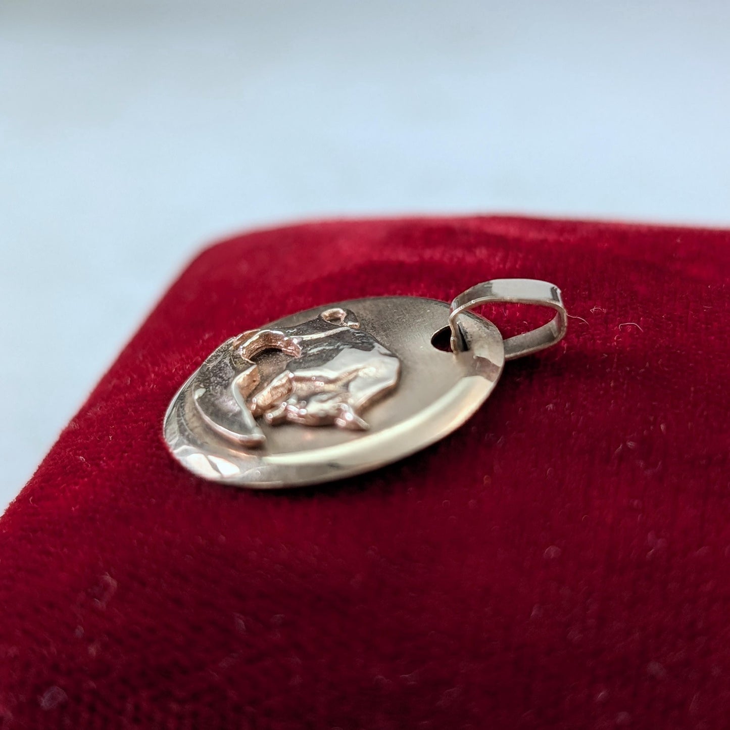 Vintage 10k Yellow Gold Taurus Zodiac Pendant