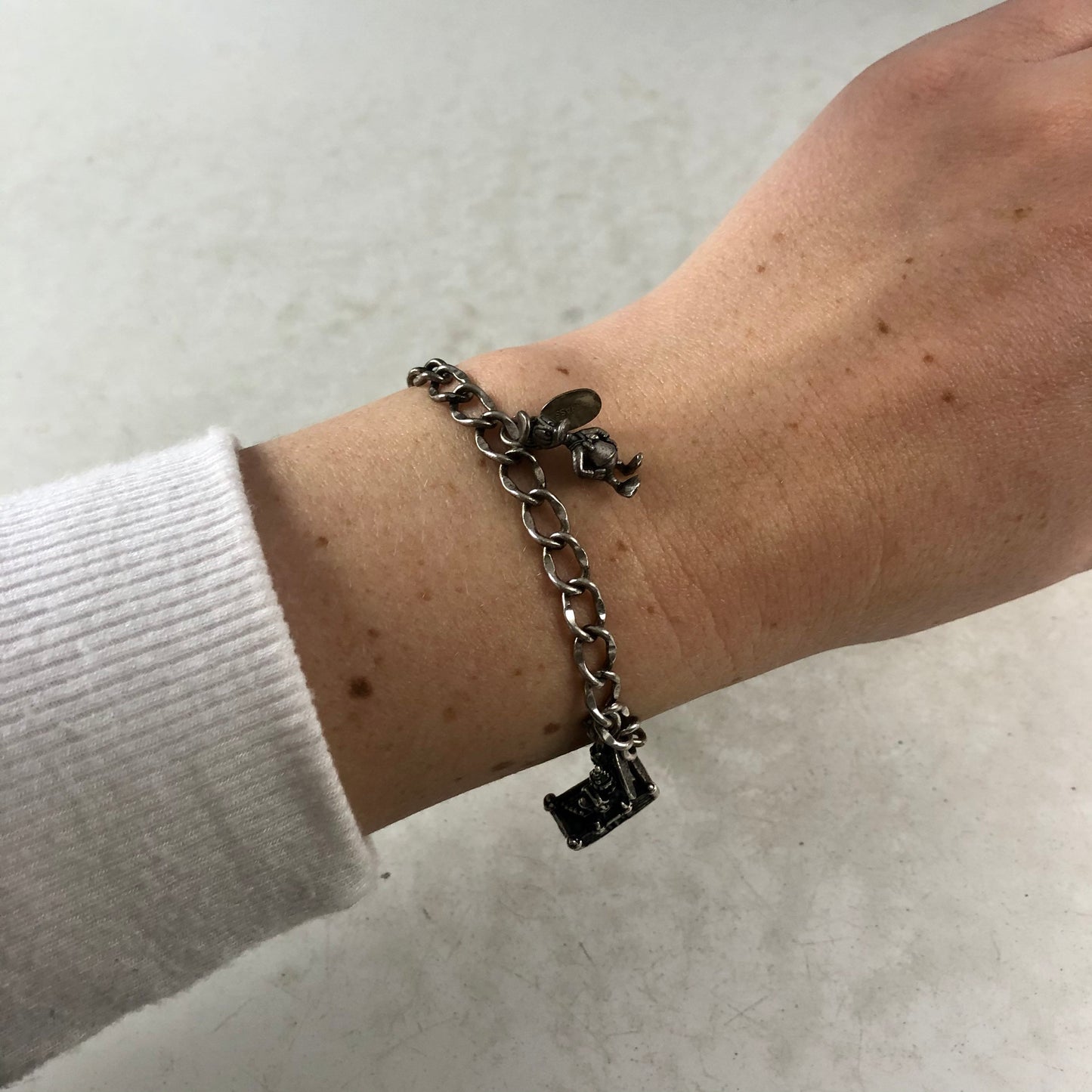 Vintage Sterling Silver Walt Disney Charm Bracelet