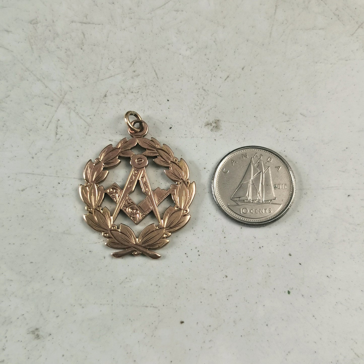 Antique Chester 9ct Yellow Gold Free Mason's Fob or Charm