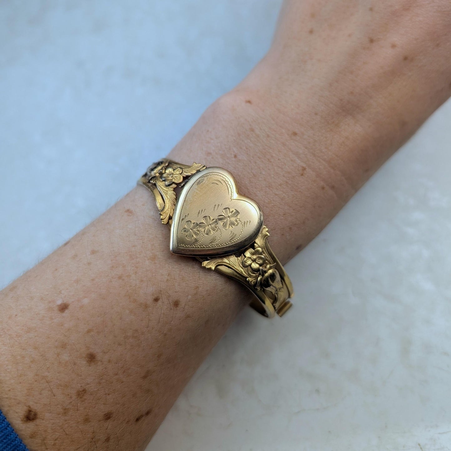 Vintage Gold Filled Sweetheart Locket Bracelet