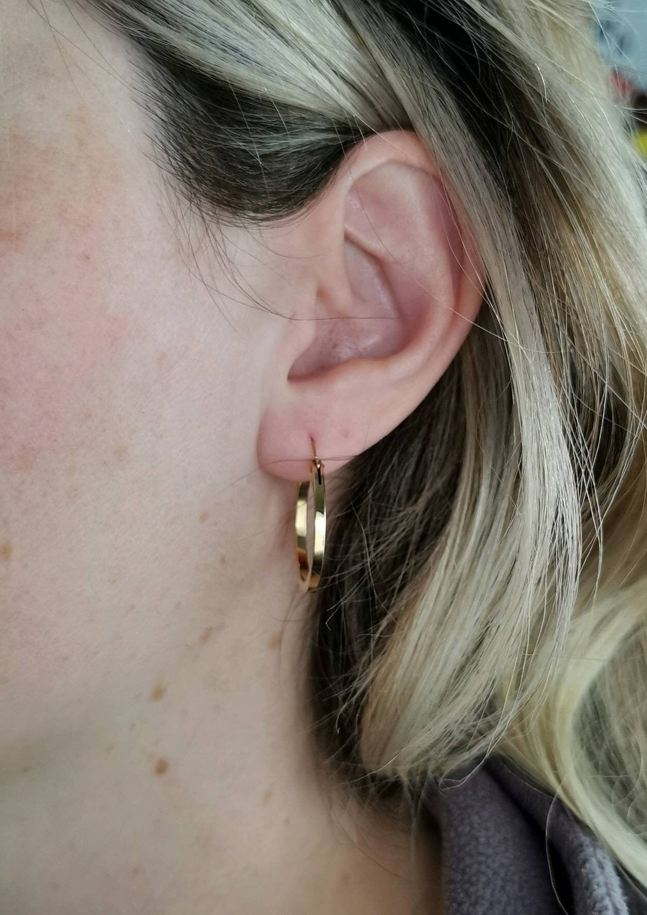 Vintage Forstner Gold Filled Vintage 2 cm Square Tube Hoops