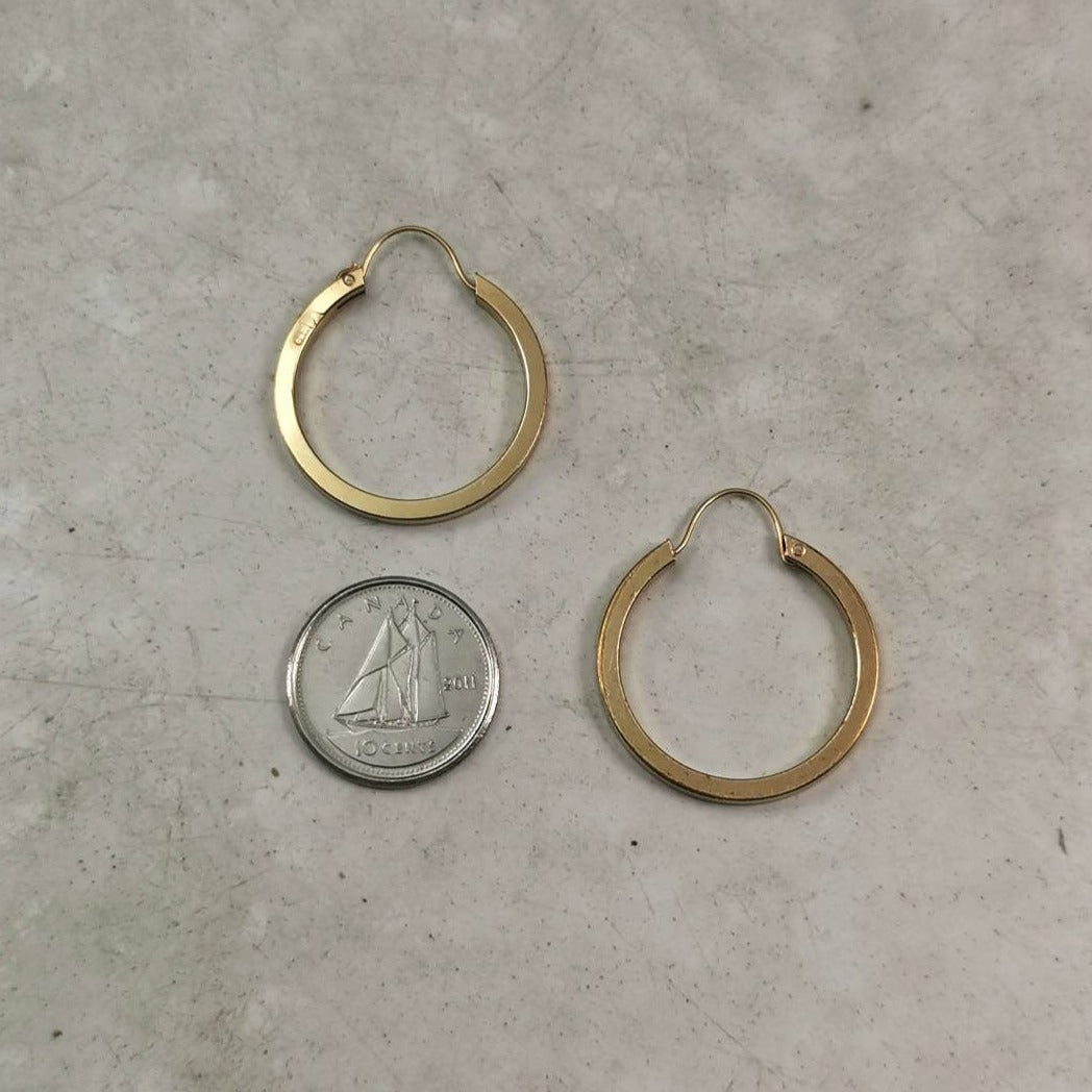 Vintage Forstner Gold Filled Vintage 2 cm Square Tube Hoops