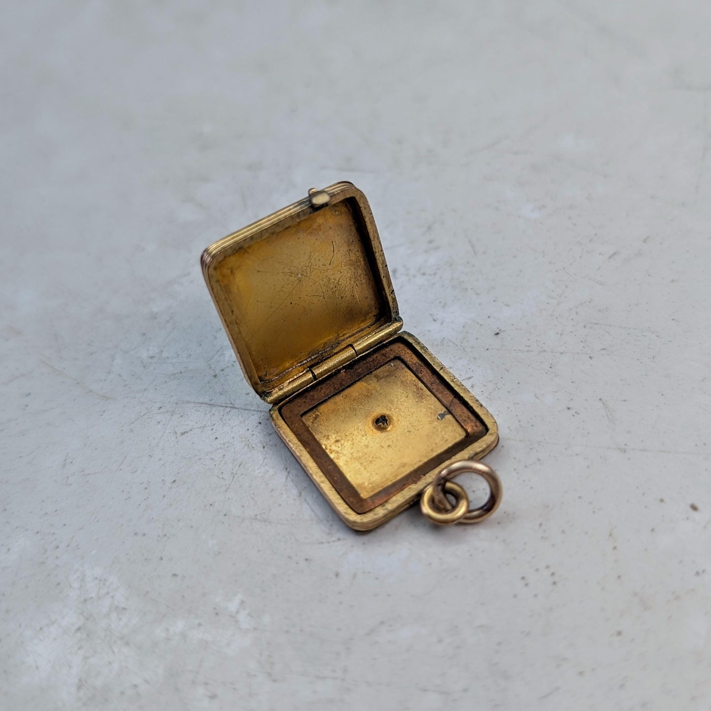 Antique Victorian Gold Filled Small Forget-me-not Square Locket