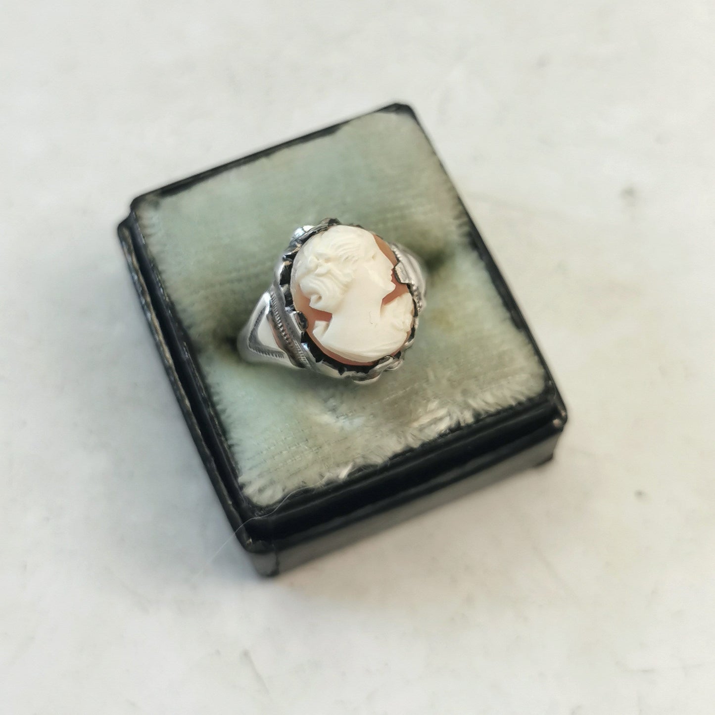 Vintage Sterling Silver Cameo Ring - Canadian Silver