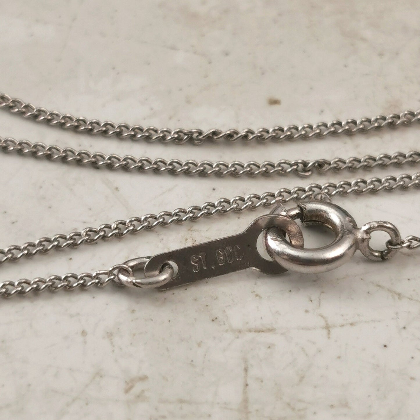Vintage Art Deco Style Crystal Lozenge Pendant on Sterling Silver Chain