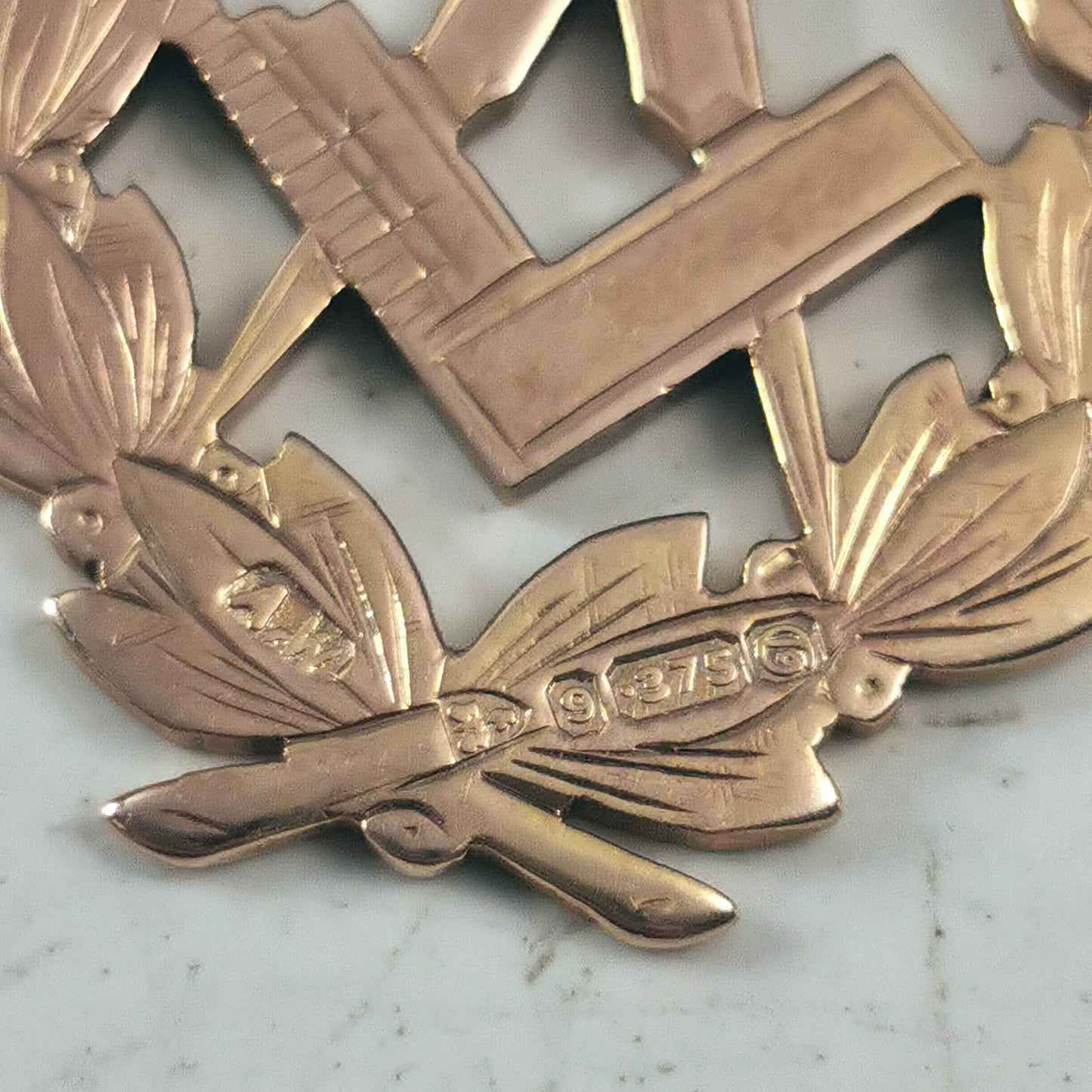 Antique Chester 9ct Yellow Gold Free Mason's Fob or Charm