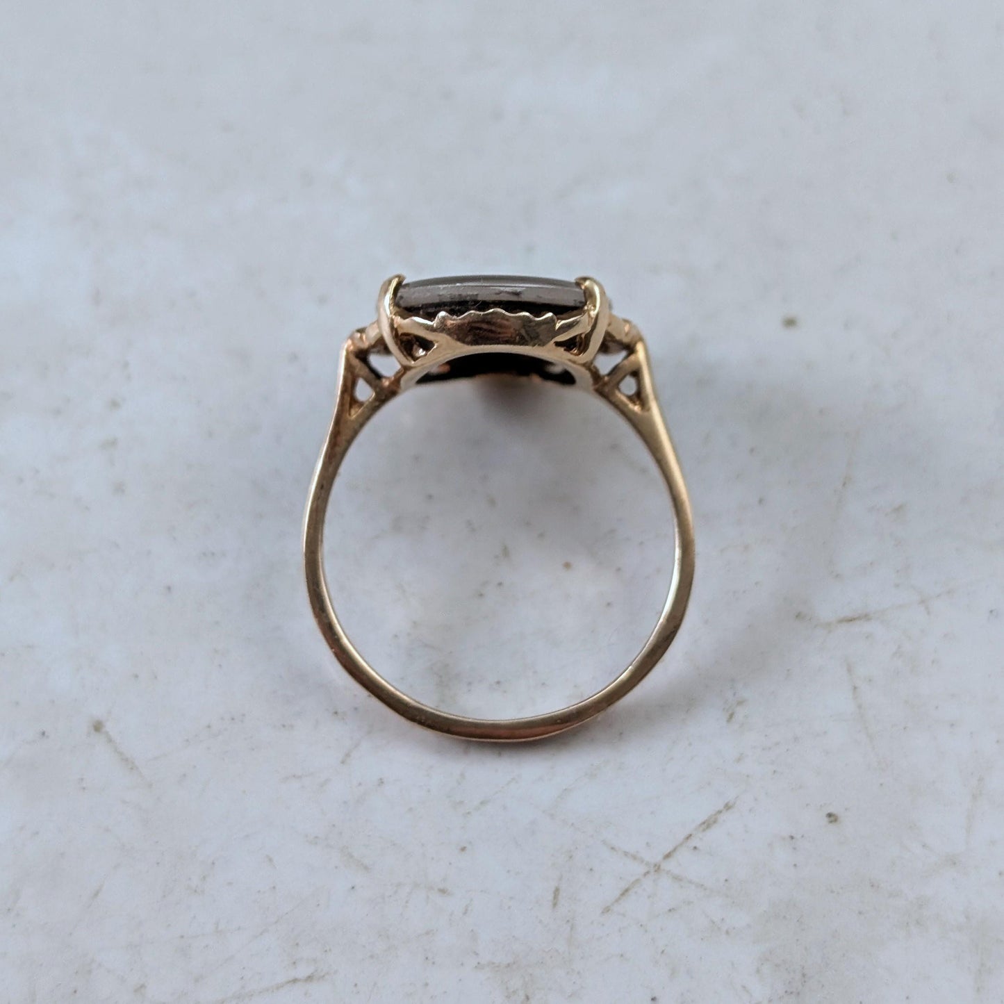 Vintage 10k Yellow Gold Ammolite Triplet Ring