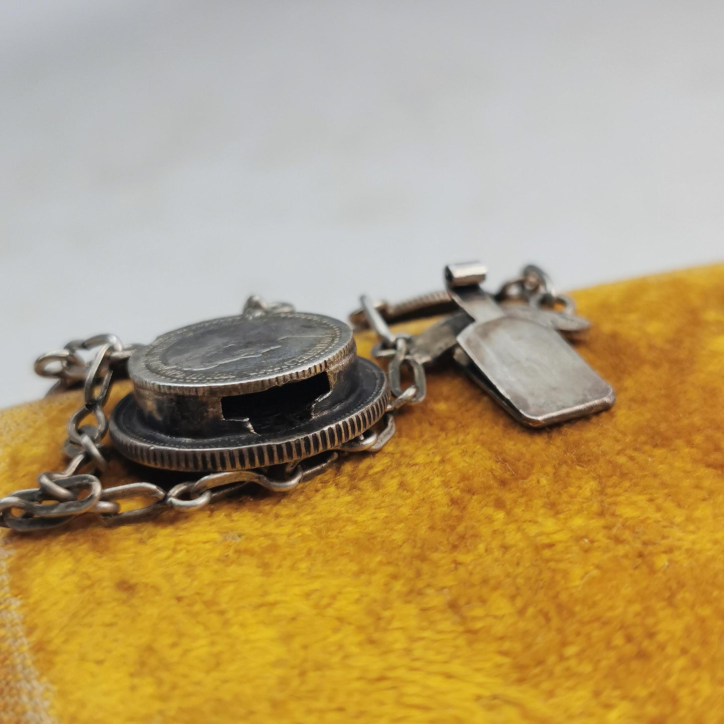 Vintage Queen Wilhelmina Silver Coin Bracelet