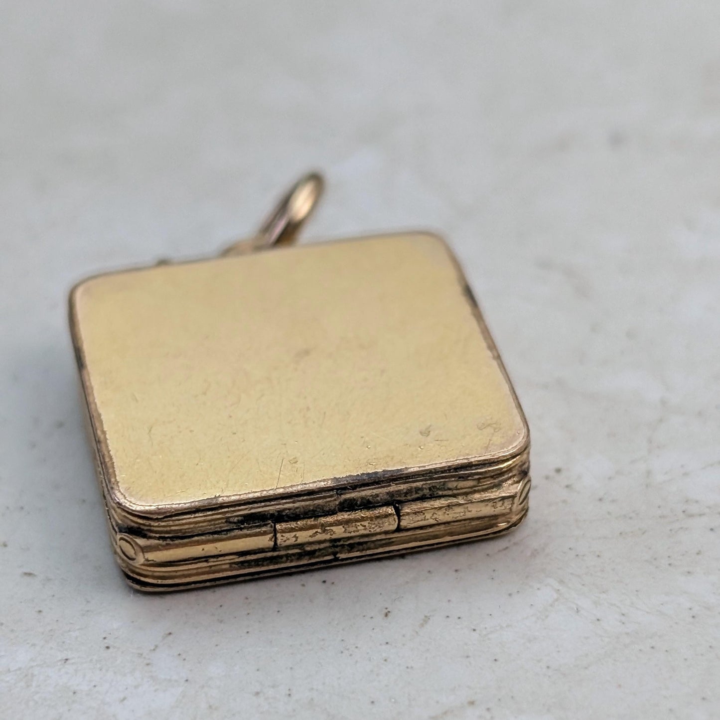Antique Victorian Gold Filled Small Forget-me-not Square Locket