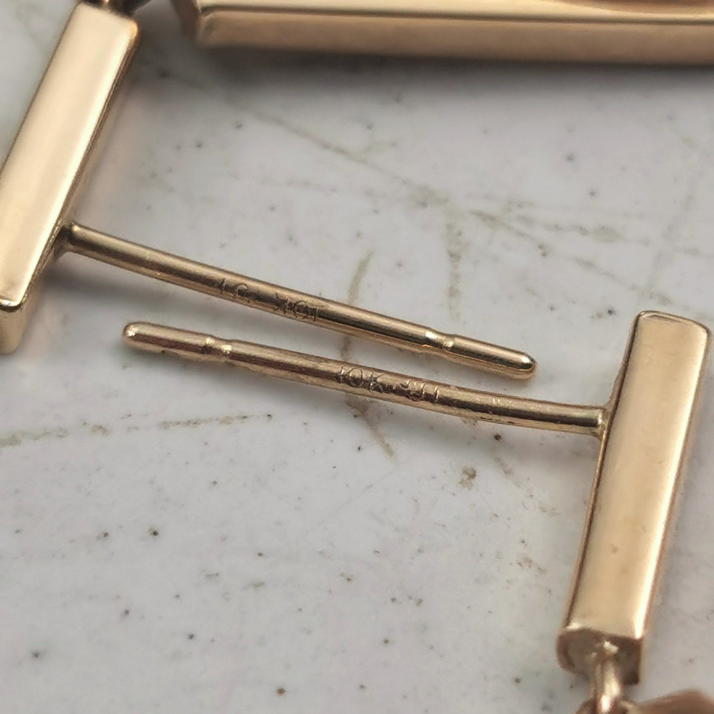 Estate 10k Yellow Gold Double Tear Drop Earrings