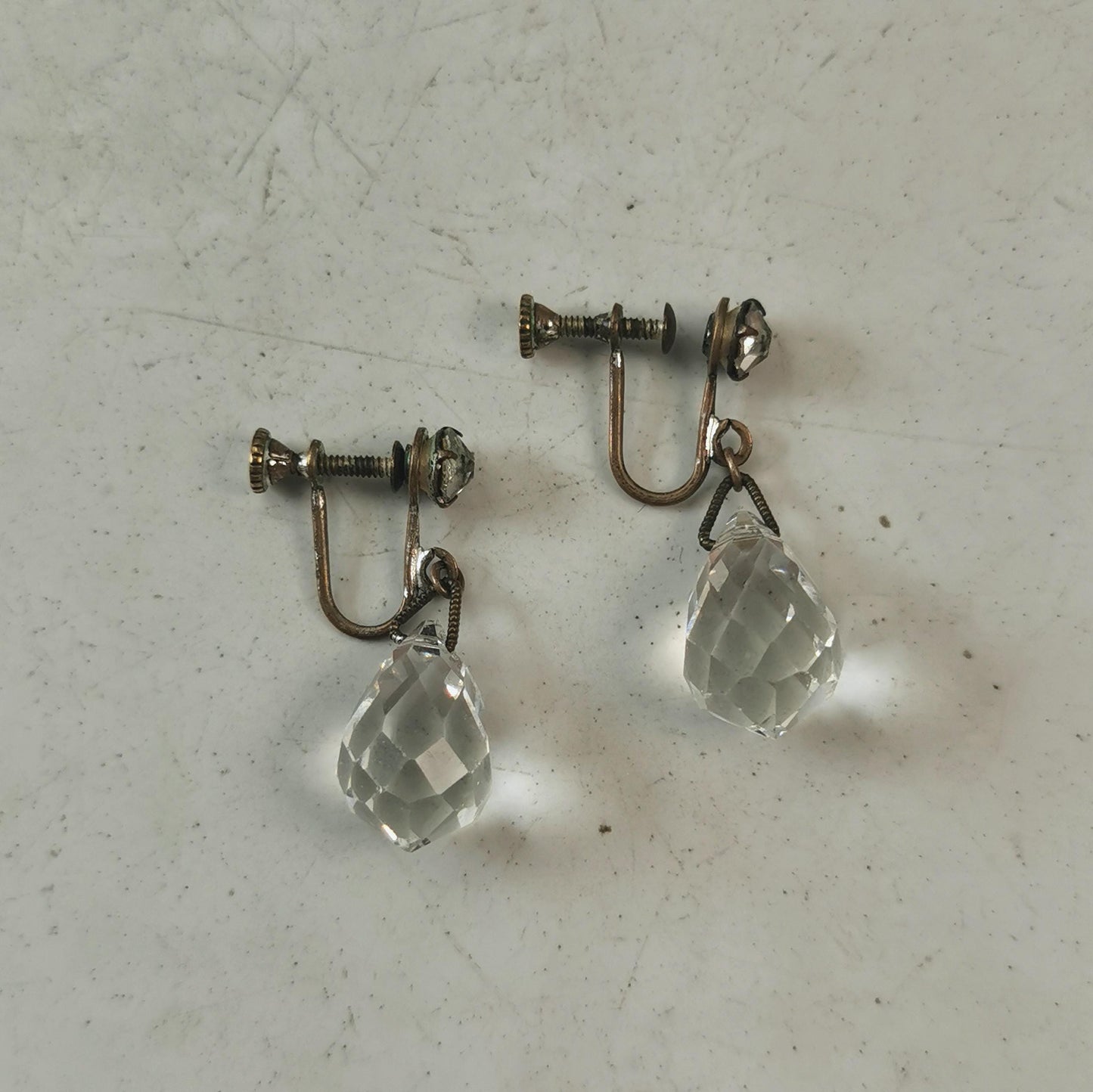 Art Deco Czech Crystal Lever Back Earrings