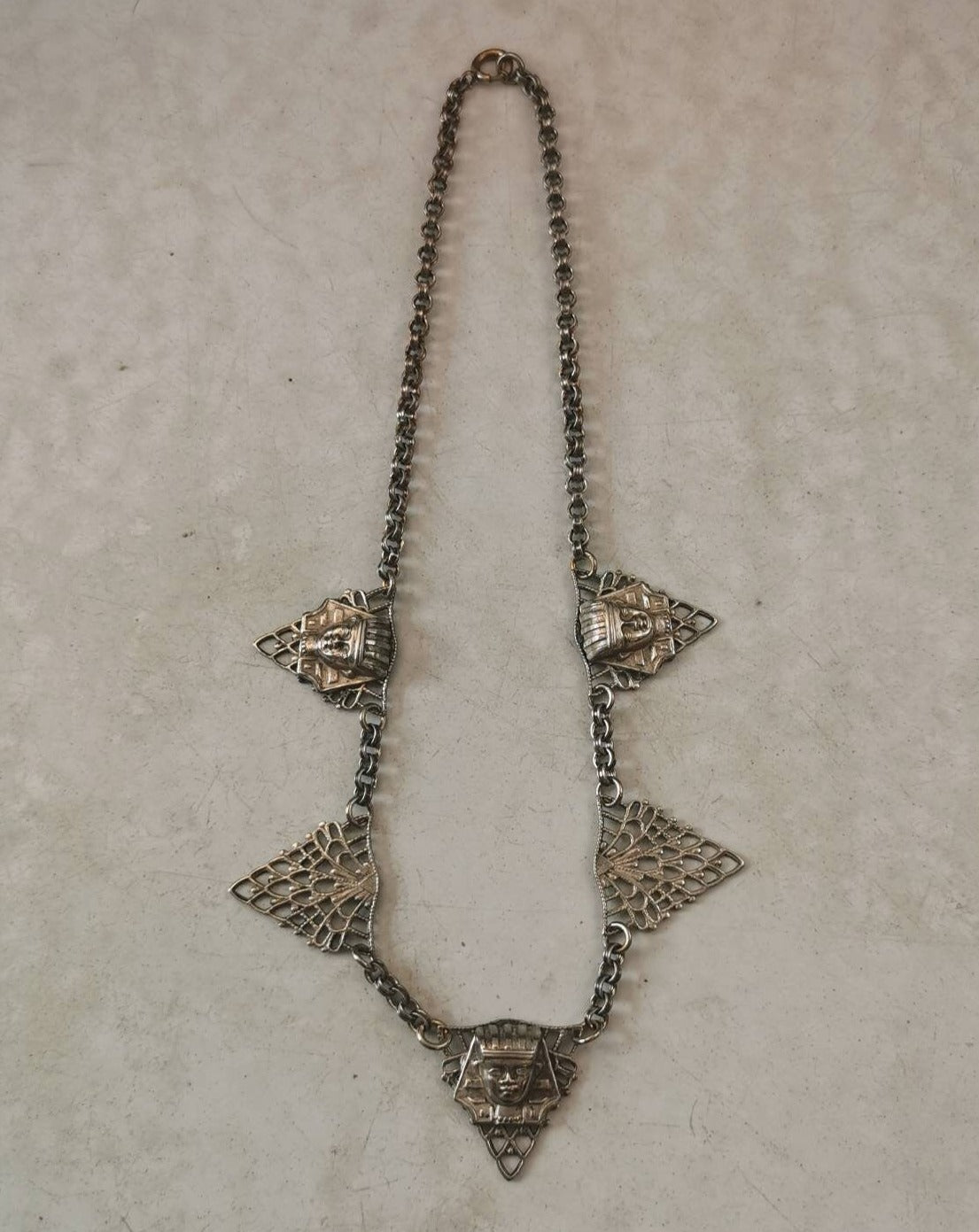 Art Deco Egyptian Revival King Tut Necklace and Bracelet Set