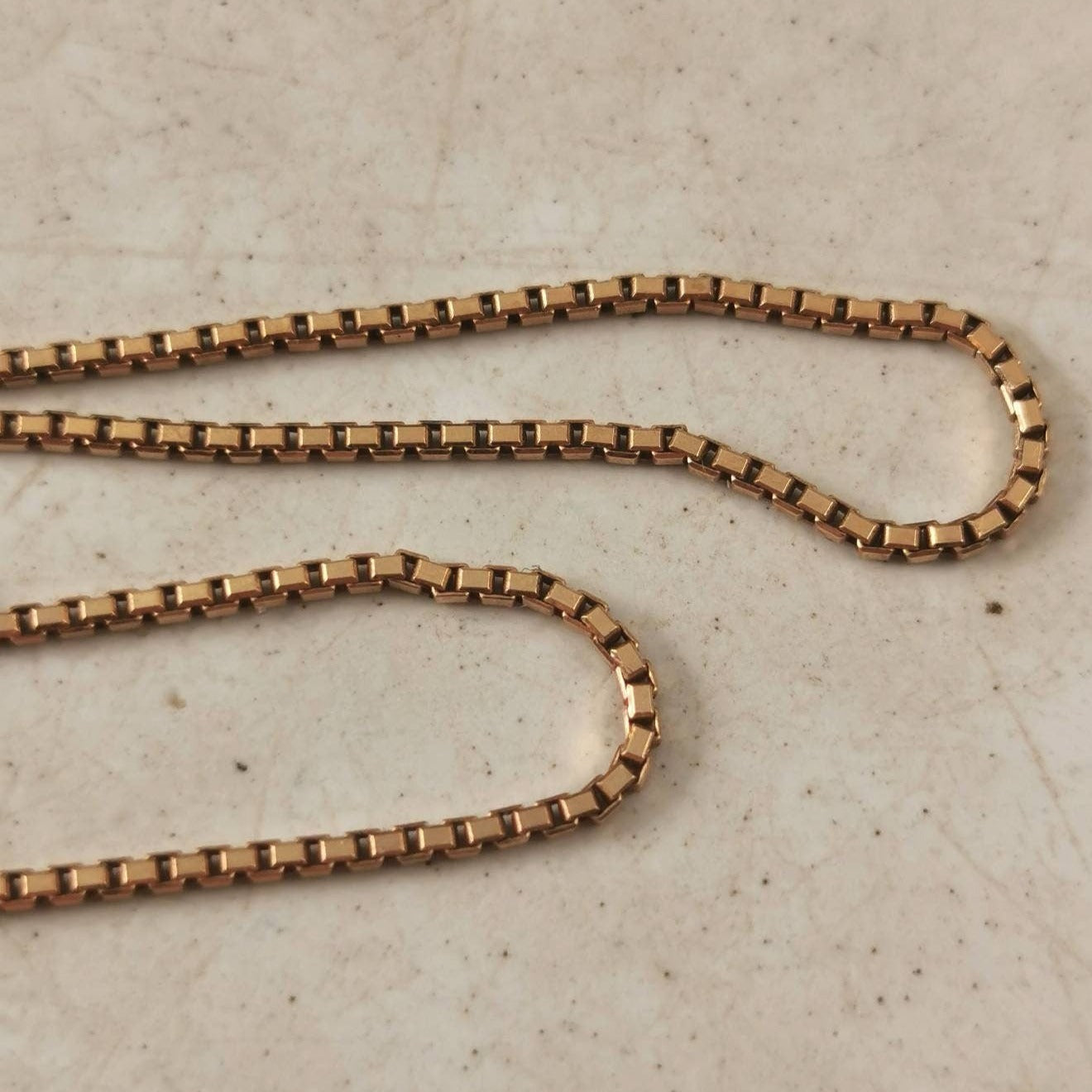 Vintage 10k Yellow Gold Box Link Chain Anklet