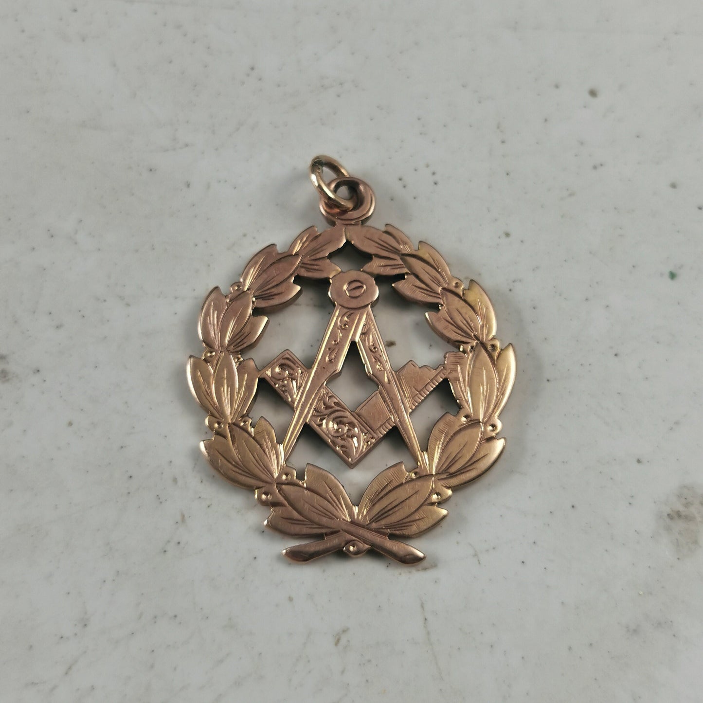 Antique Chester 9ct Yellow Gold Free Mason's Fob or Charm