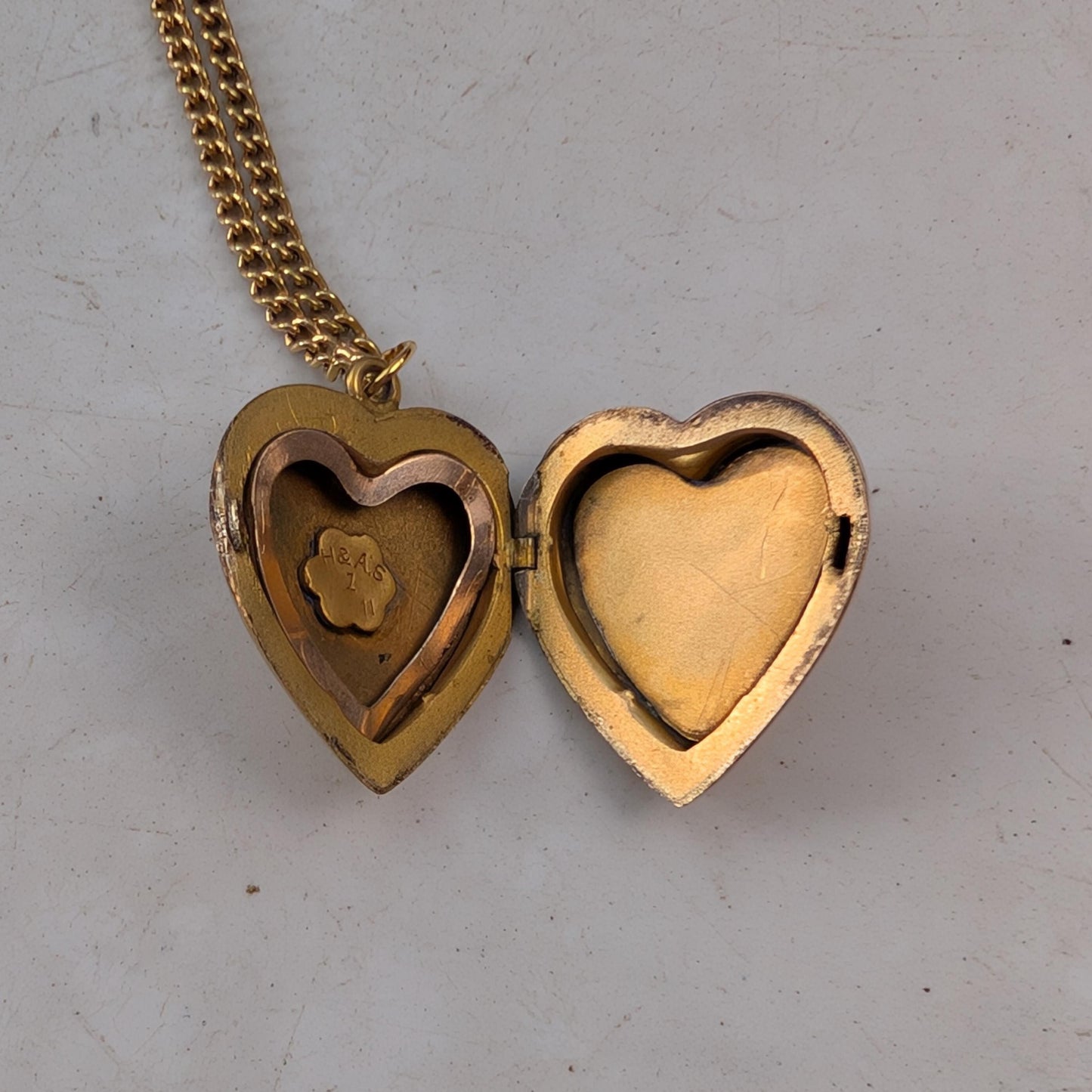 Antique Edwardian Brass Heart Locket