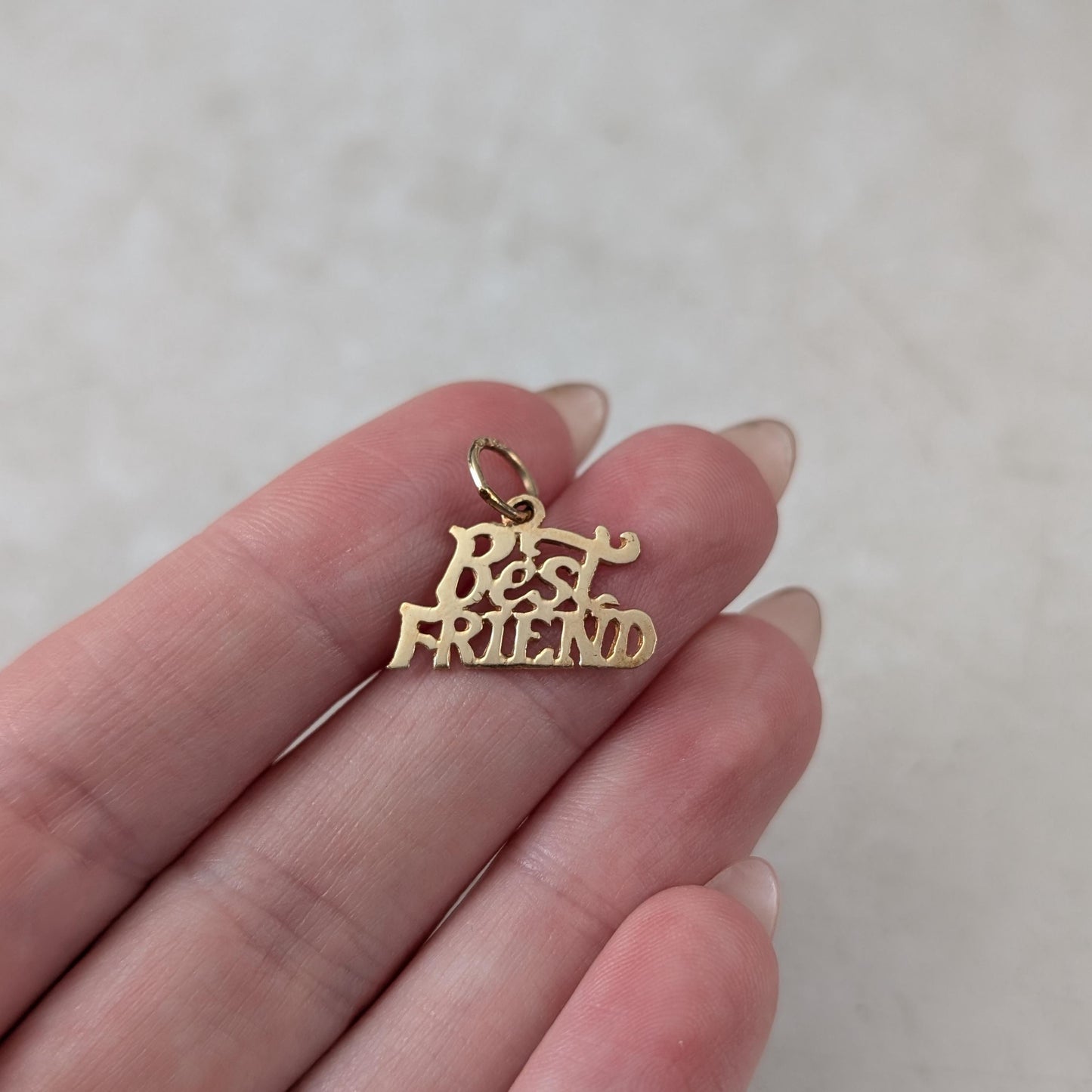Vintage 10k Yellow Gold Best Friend Pendant