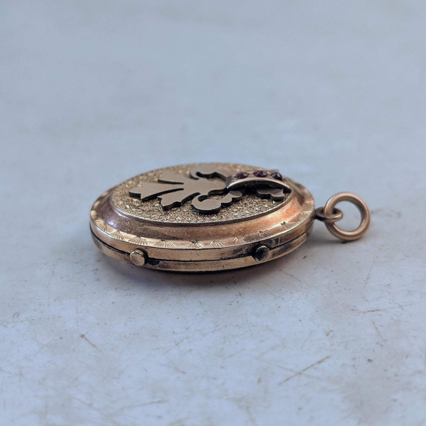 Victorian Gold Filled Bohemian Garnet Large Picture Locket