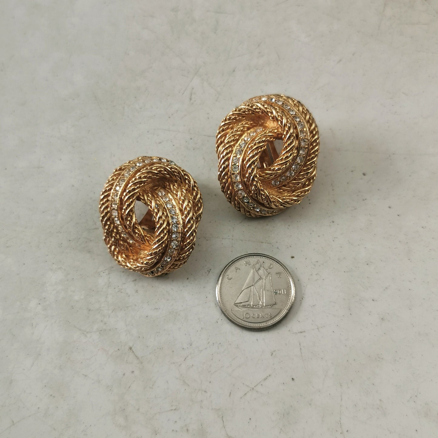 Vintage Christian Dior Knot Gold Tone Ear Clips