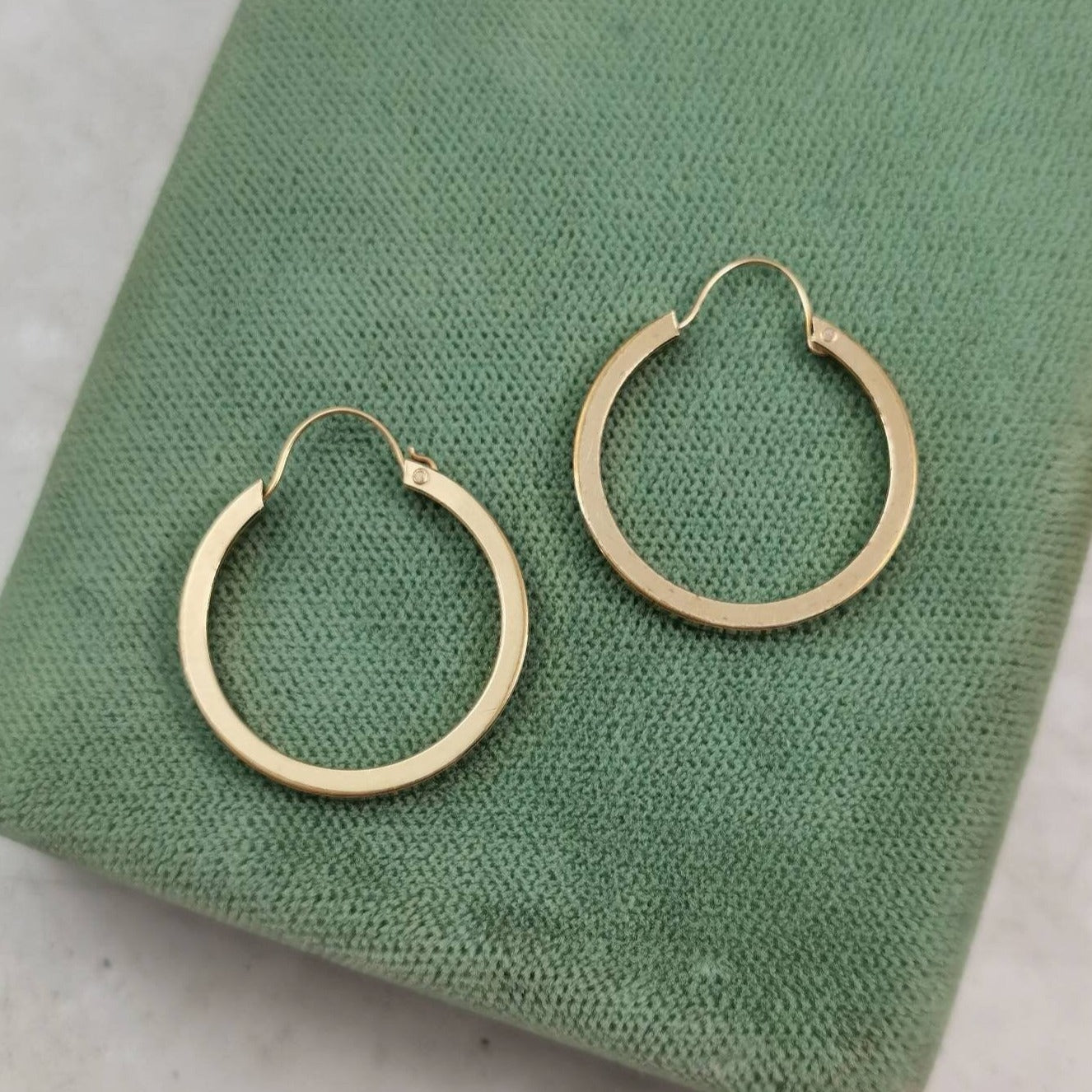Vintage Forstner Gold Filled Vintage 2 cm Square Tube Hoops