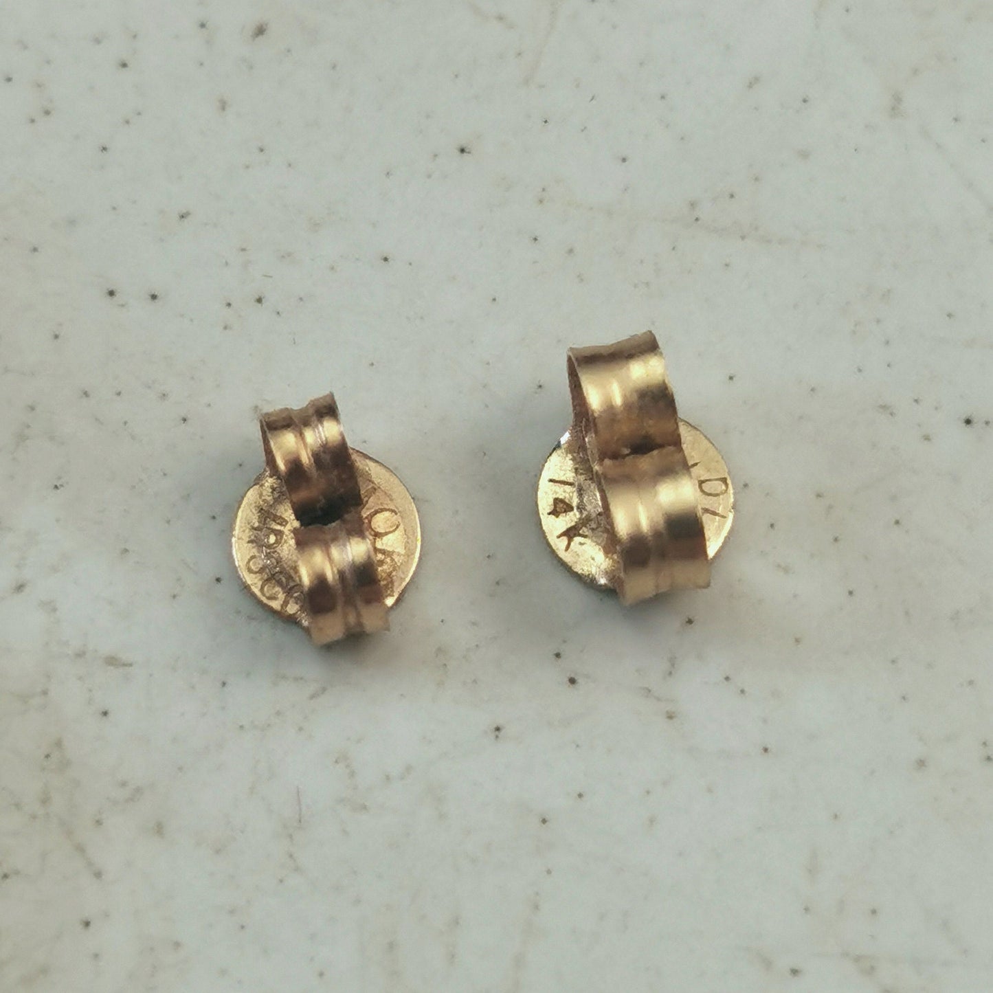 Vintage 14k Yellow Gold Sodalite Heart Dangle Stud Earrings