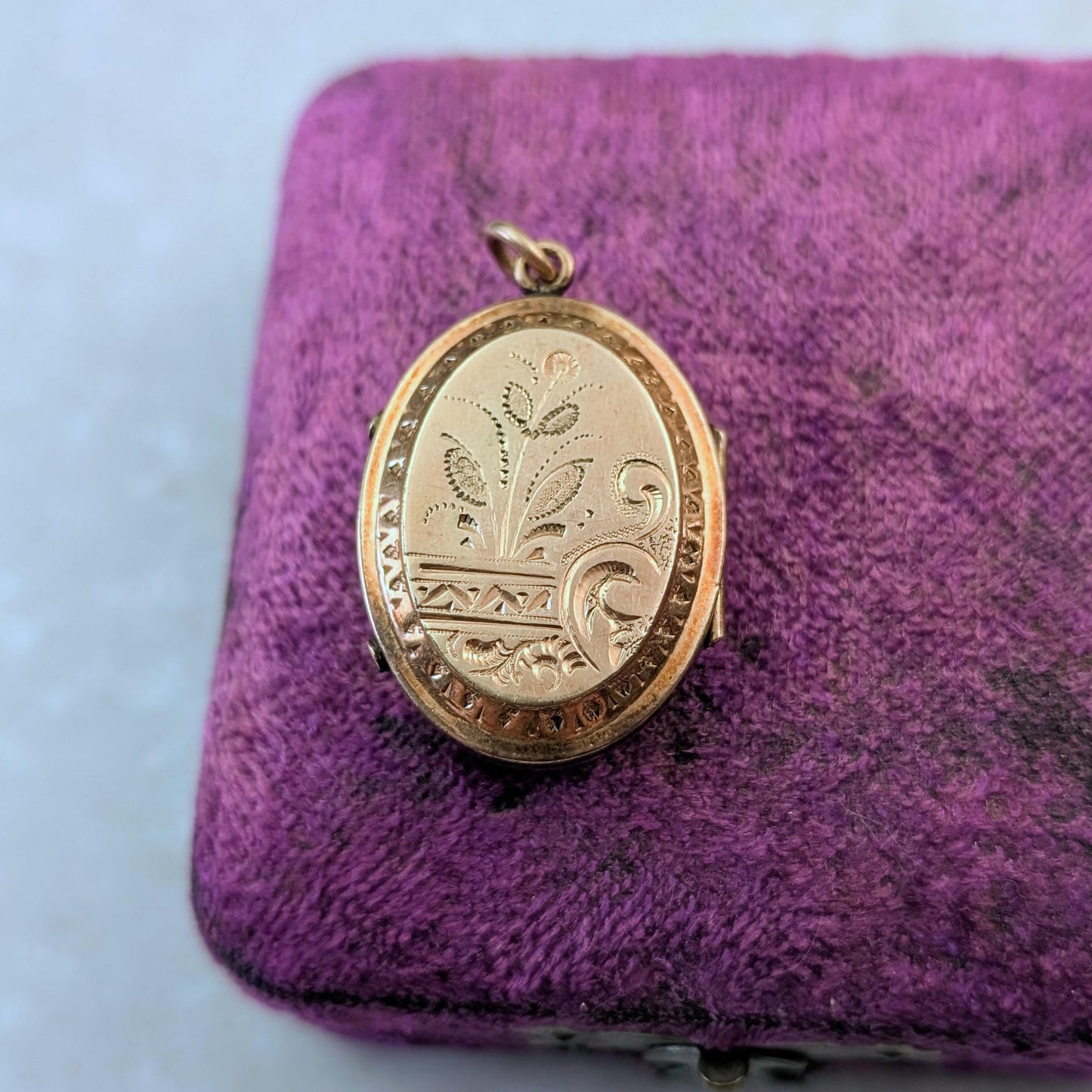 Victorian Gold Filled Bohemian Garnet Large Picture Locket