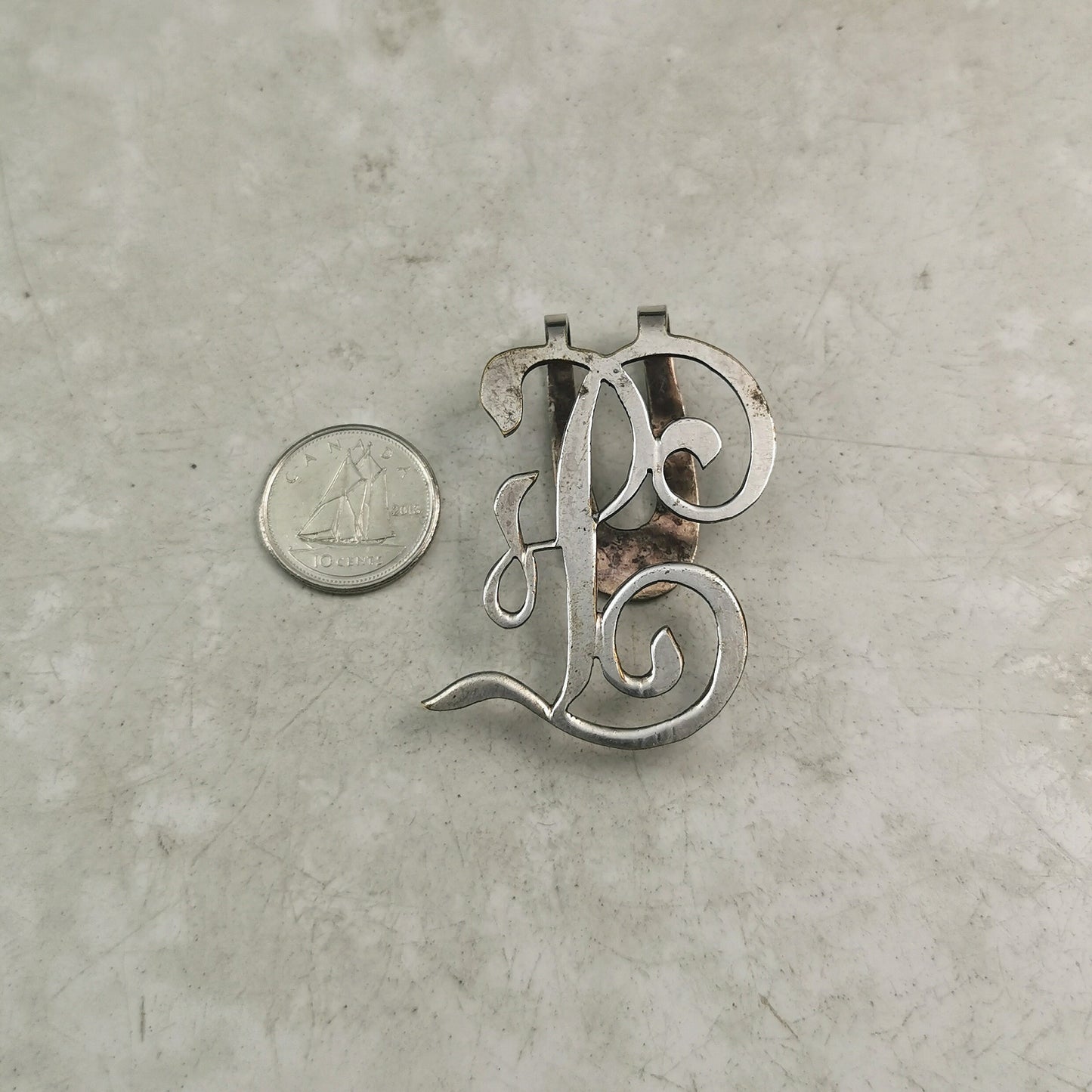 Vintage Apollo Silver Co. Initial Money Clip