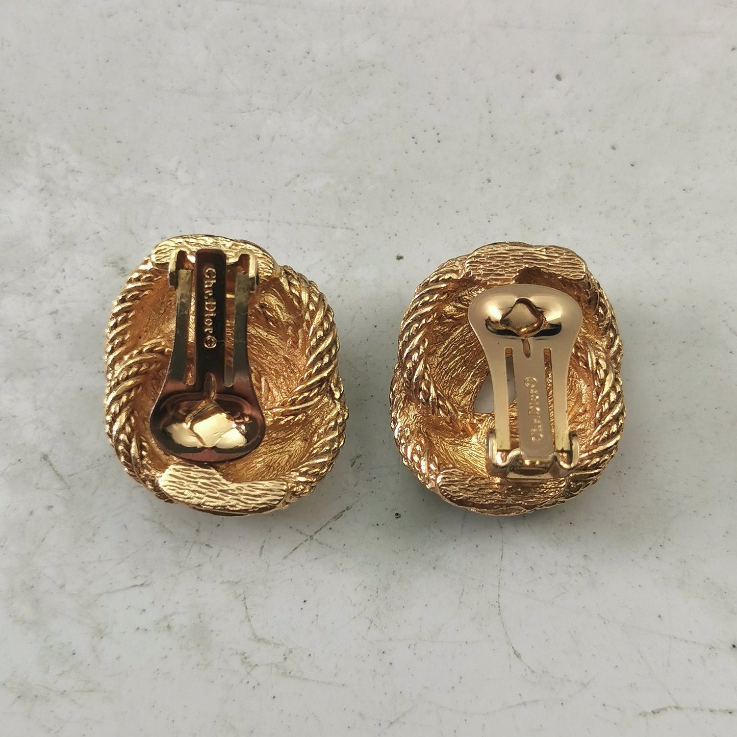 Vintage Christian Dior Knot Gold Tone Ear Clips