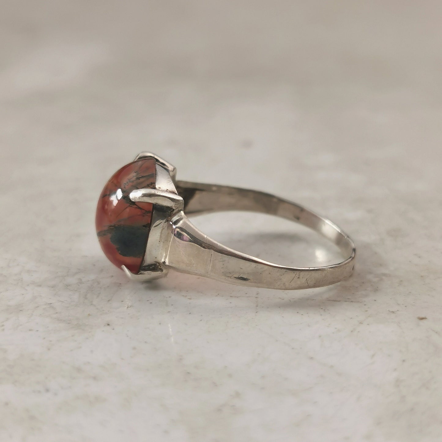 Repurposed Sterling Silver and Moss Agate Ring - Conversion Piece