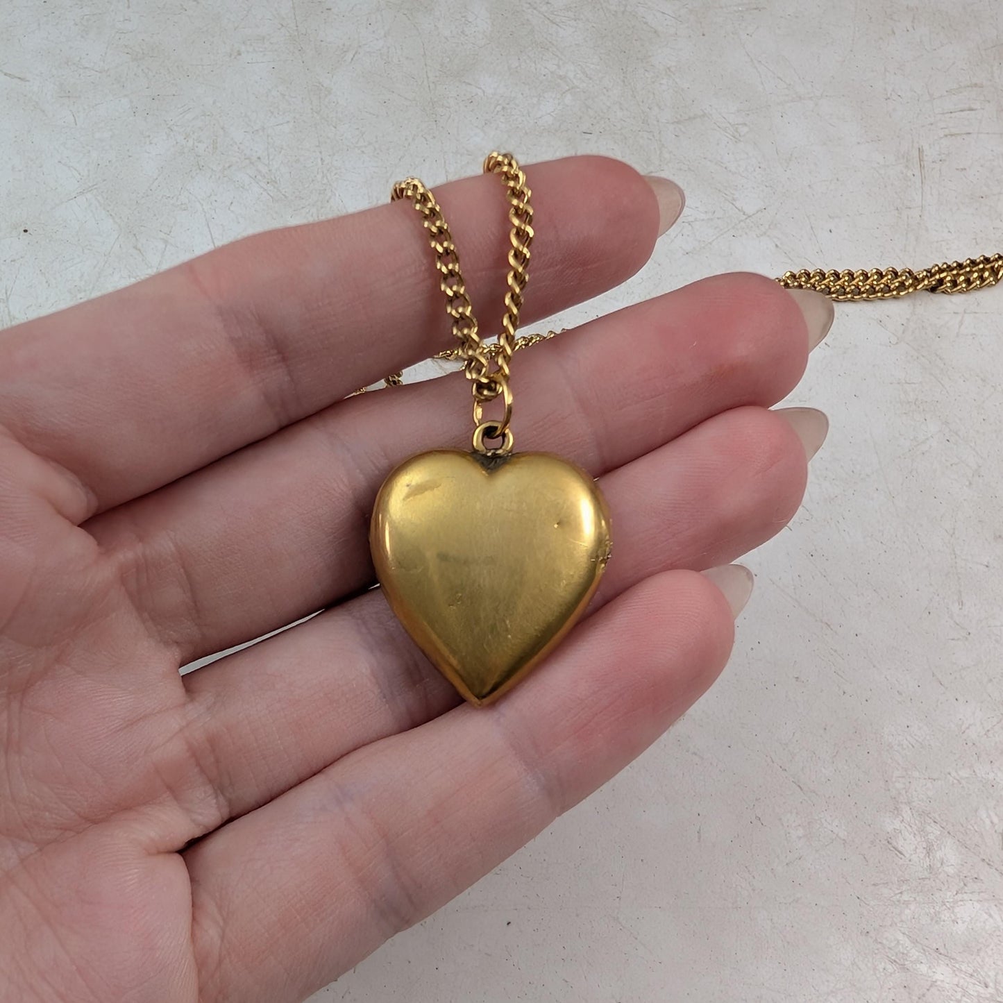 Antique Edwardian Brass Heart Locket