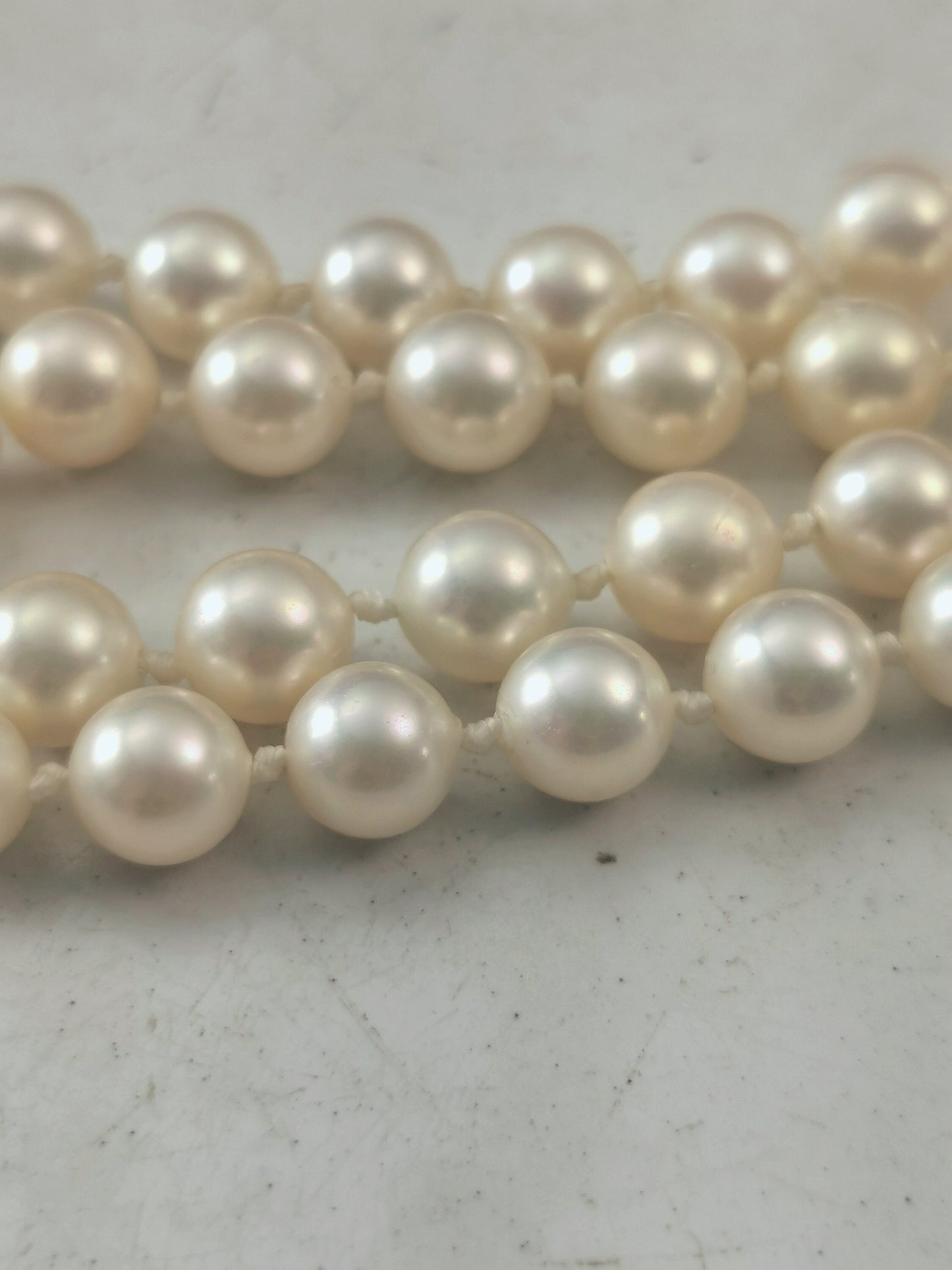 Vintage 14k Yellow Gold High Quality Imitation Double Strand Pearl Necklace - Majorica Pearls